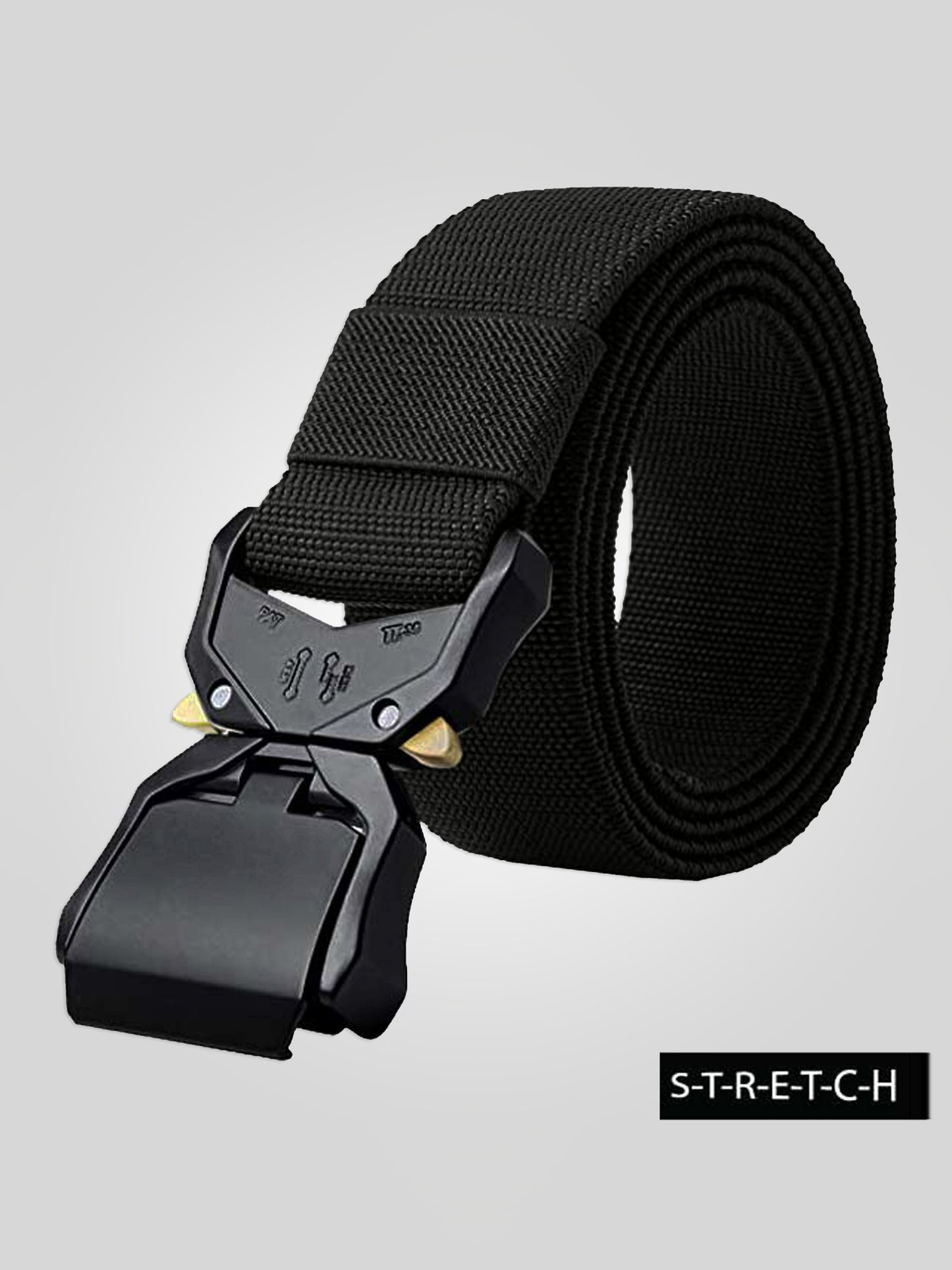 DALE 1 -D555 Black Heavy Duty Quick Release Buckle Tactical Stretch Webbing Belt