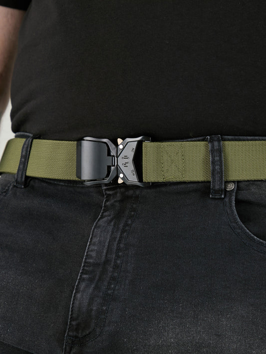 DALE 2 -D555 Khaki Green Heavy Duty Quick Release Buckle Tactical Stretch Belt