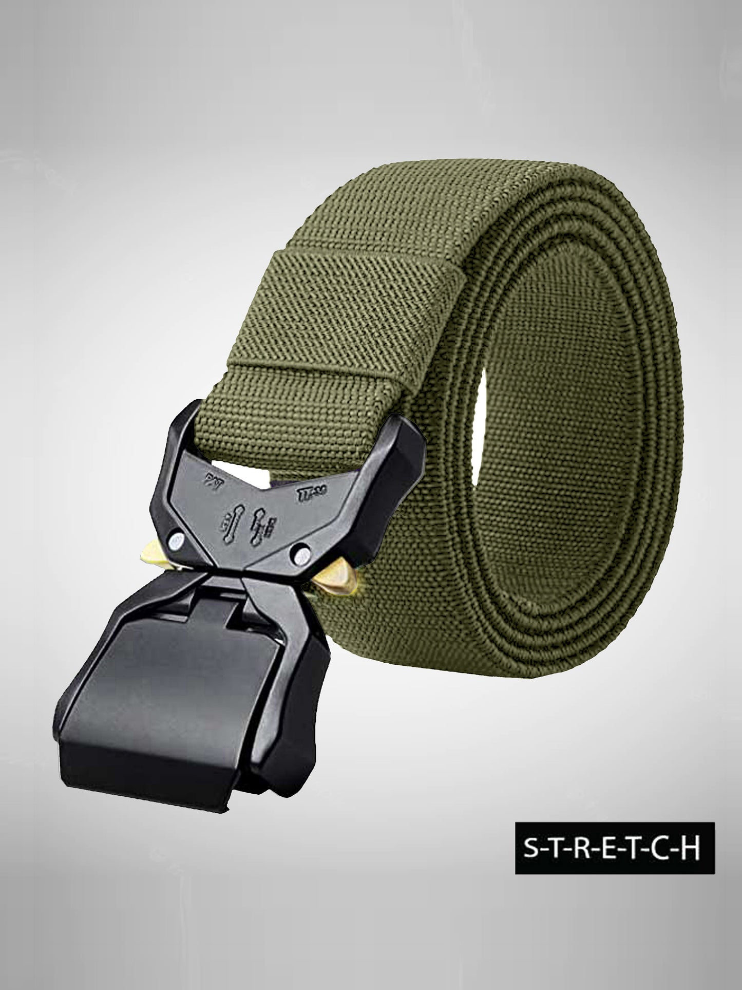 DALE 2 -D555 Khaki Green Heavy Duty Quick Release Buckle Tactical Stretch Belt