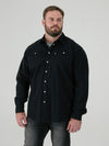 WESTERN -DUKE Black Western Style Long Sleeve Denim Shirt with Snap Fastening
