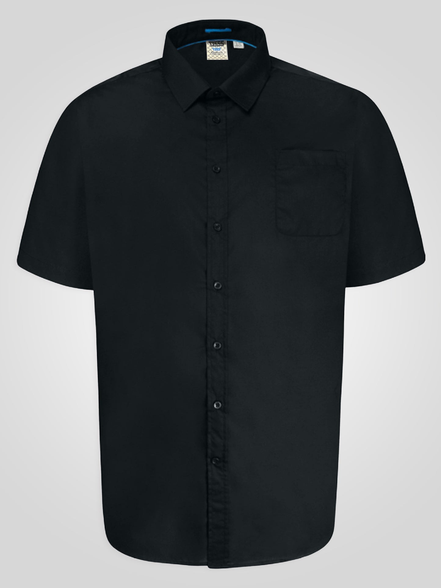 AERON -D555 Black Short Sleeve Easy Iron Classic Regular Shirt with Pocket