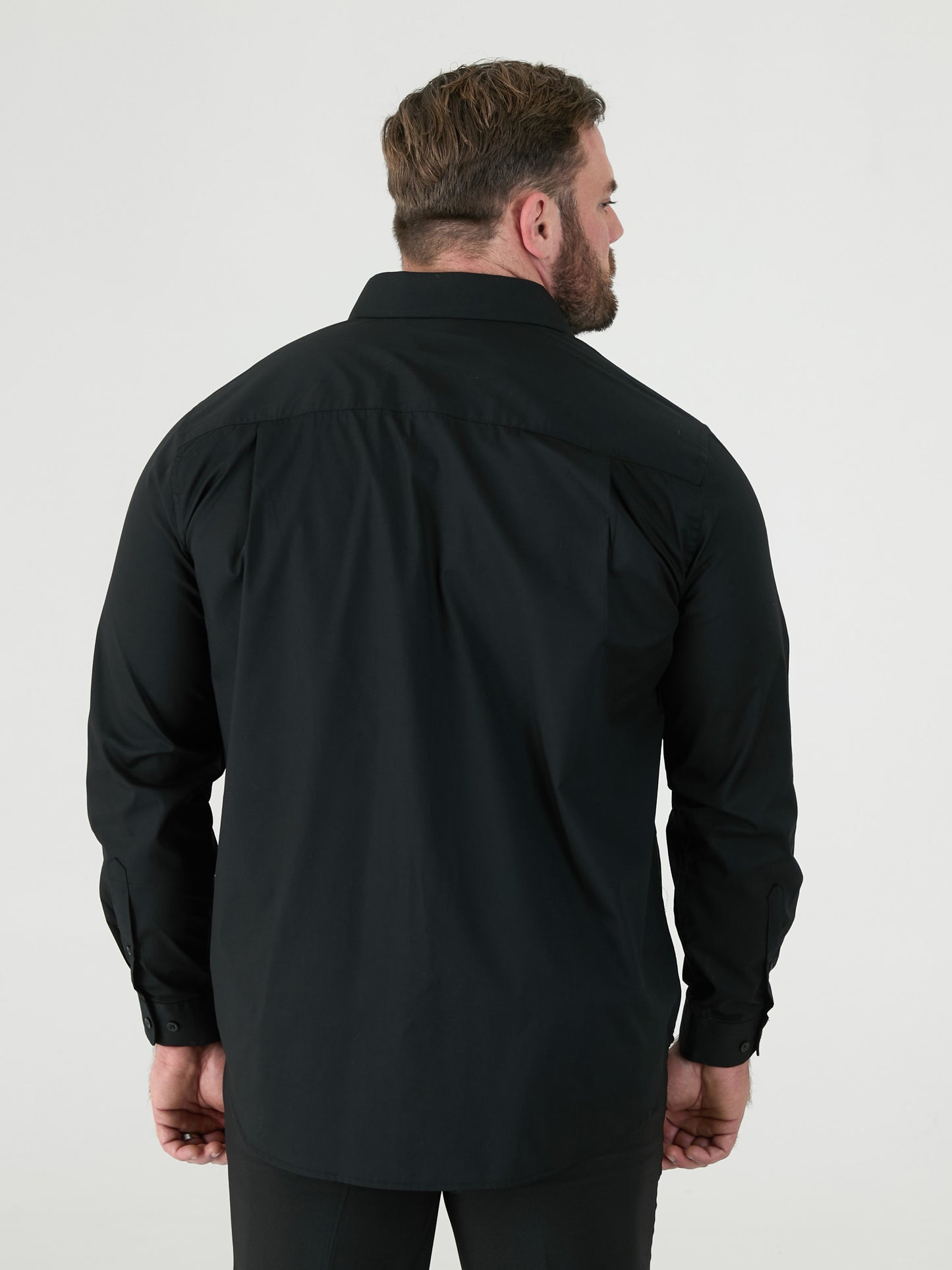 CORBIN -D555 Black Long Sleeve Easy Iron Classic Regular Shirt with Pocket