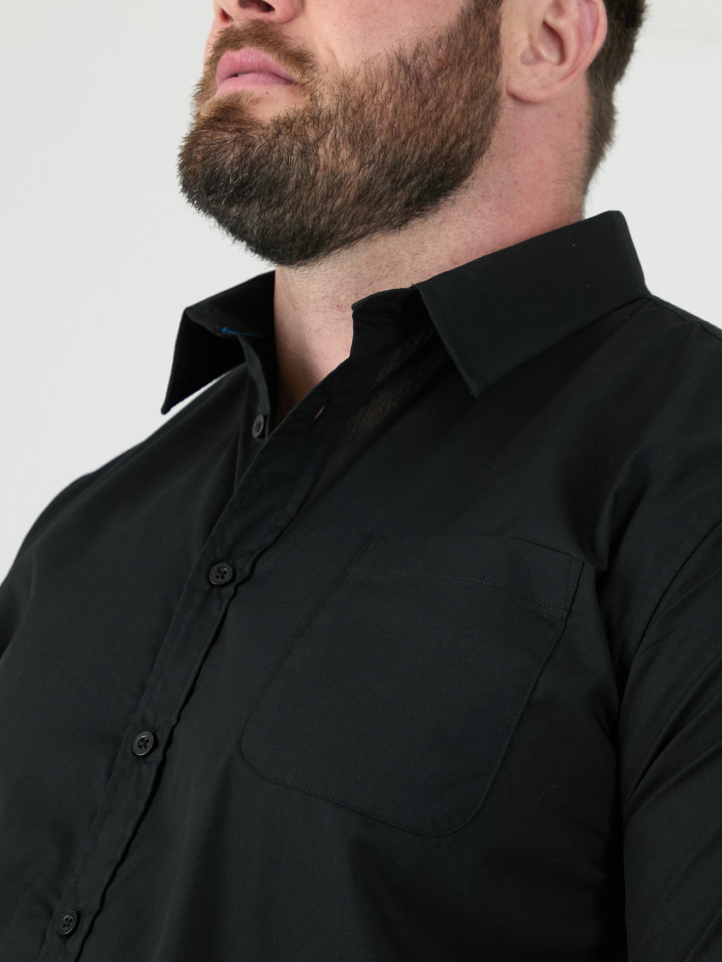 CORBIN -D555 Black Long Sleeve Easy Iron Classic Regular Shirt with Pocket