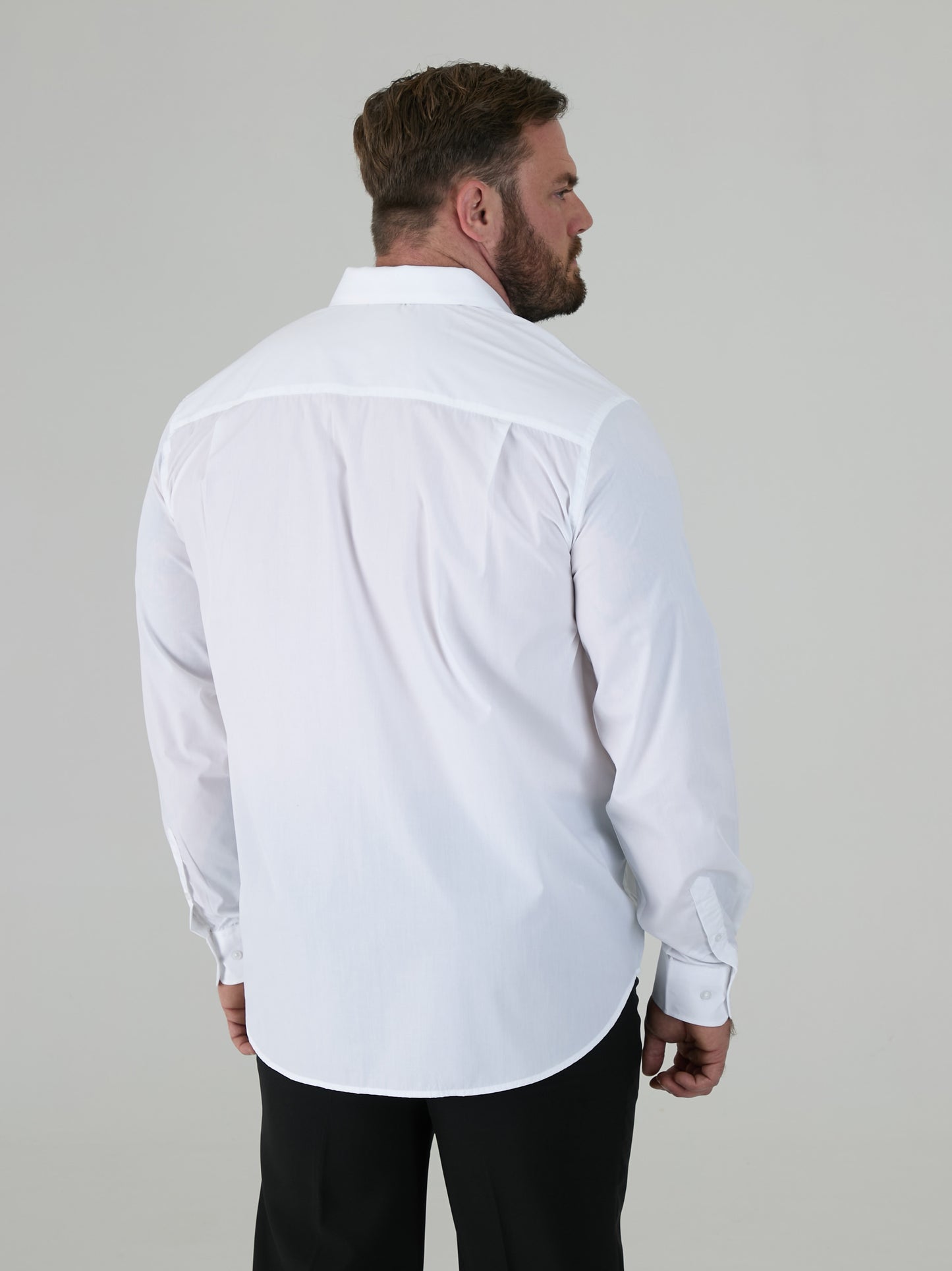 AIDEN -D555 White Long Sleeve Easy Iron Classic Regular Shirt with Pocket