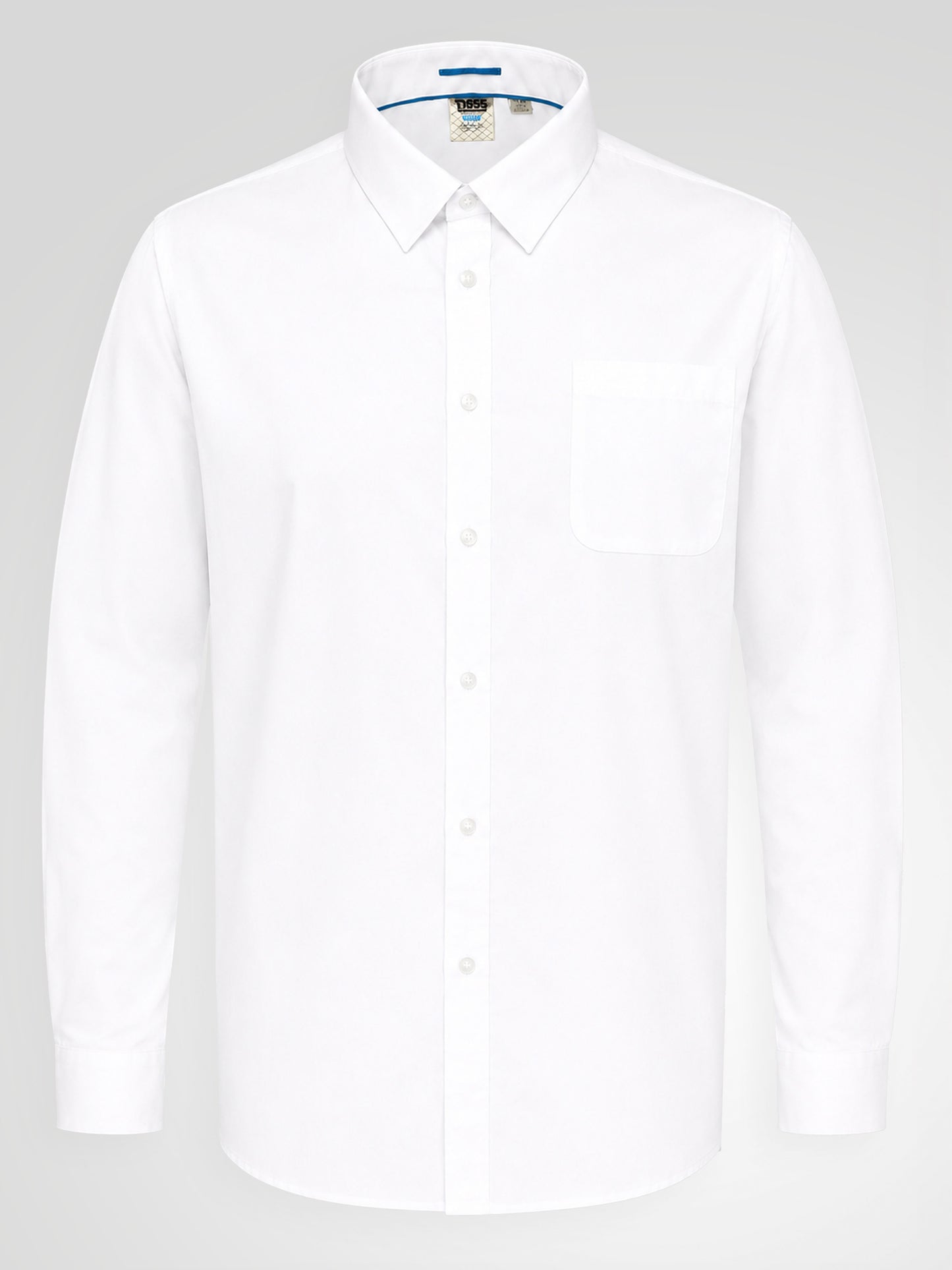 AIDEN -D555 White Long Sleeve Easy Iron Classic Regular Shirt with Pocket