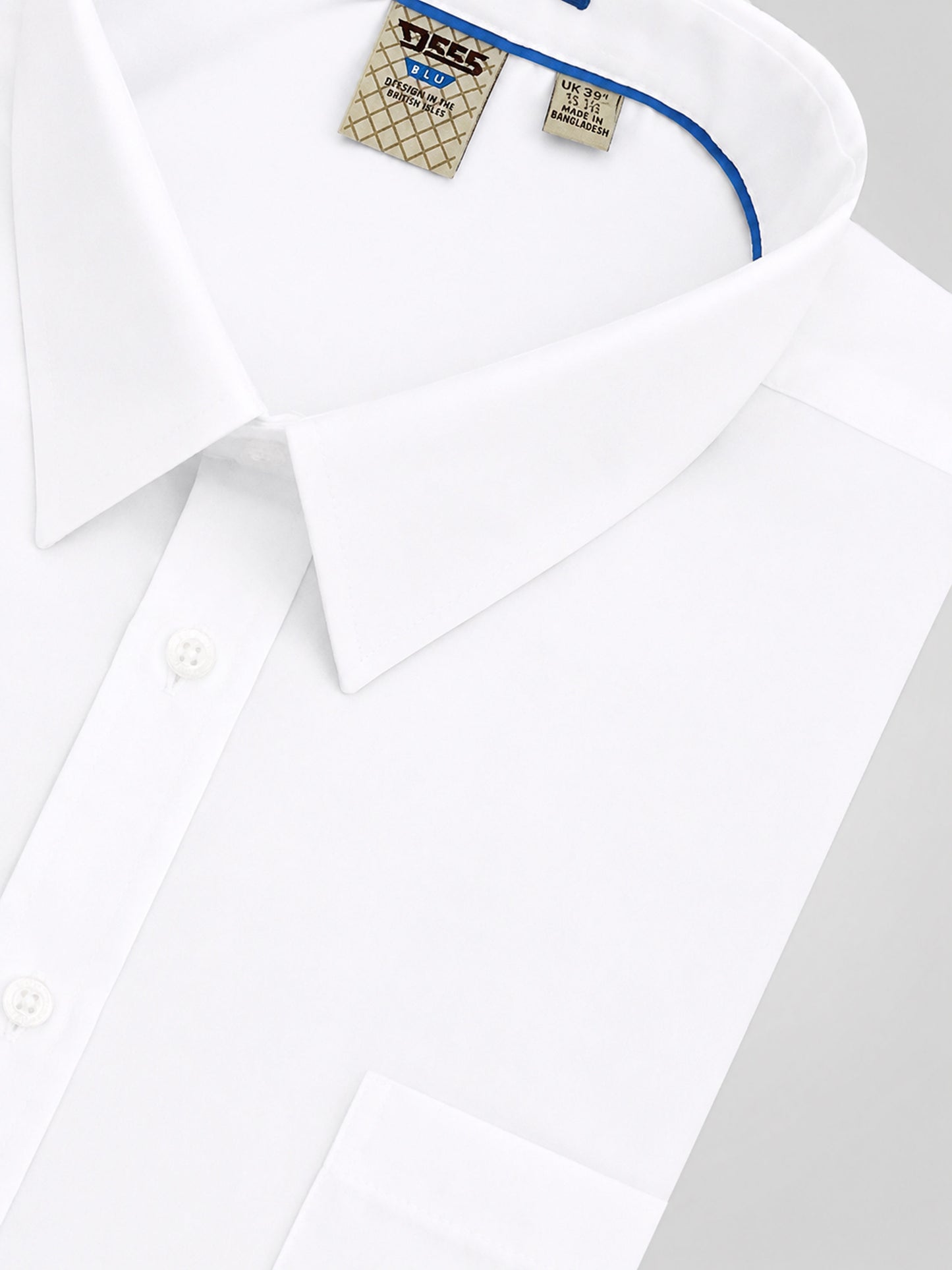 AIDEN -D555 White Long Sleeve Easy Iron Classic Regular Shirt with Pocket