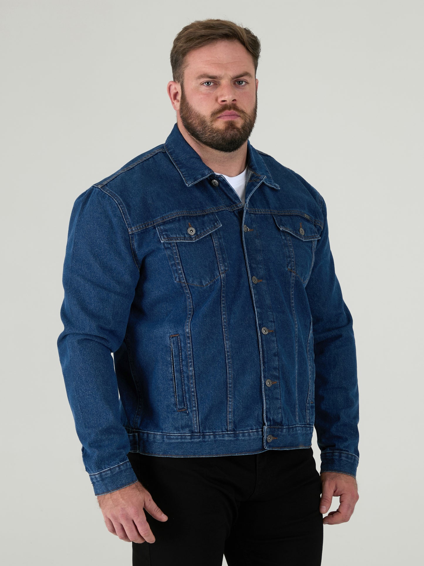 TRUCKER -DUKE Blue Stonewash Western Style Trucker Denim Jacket
