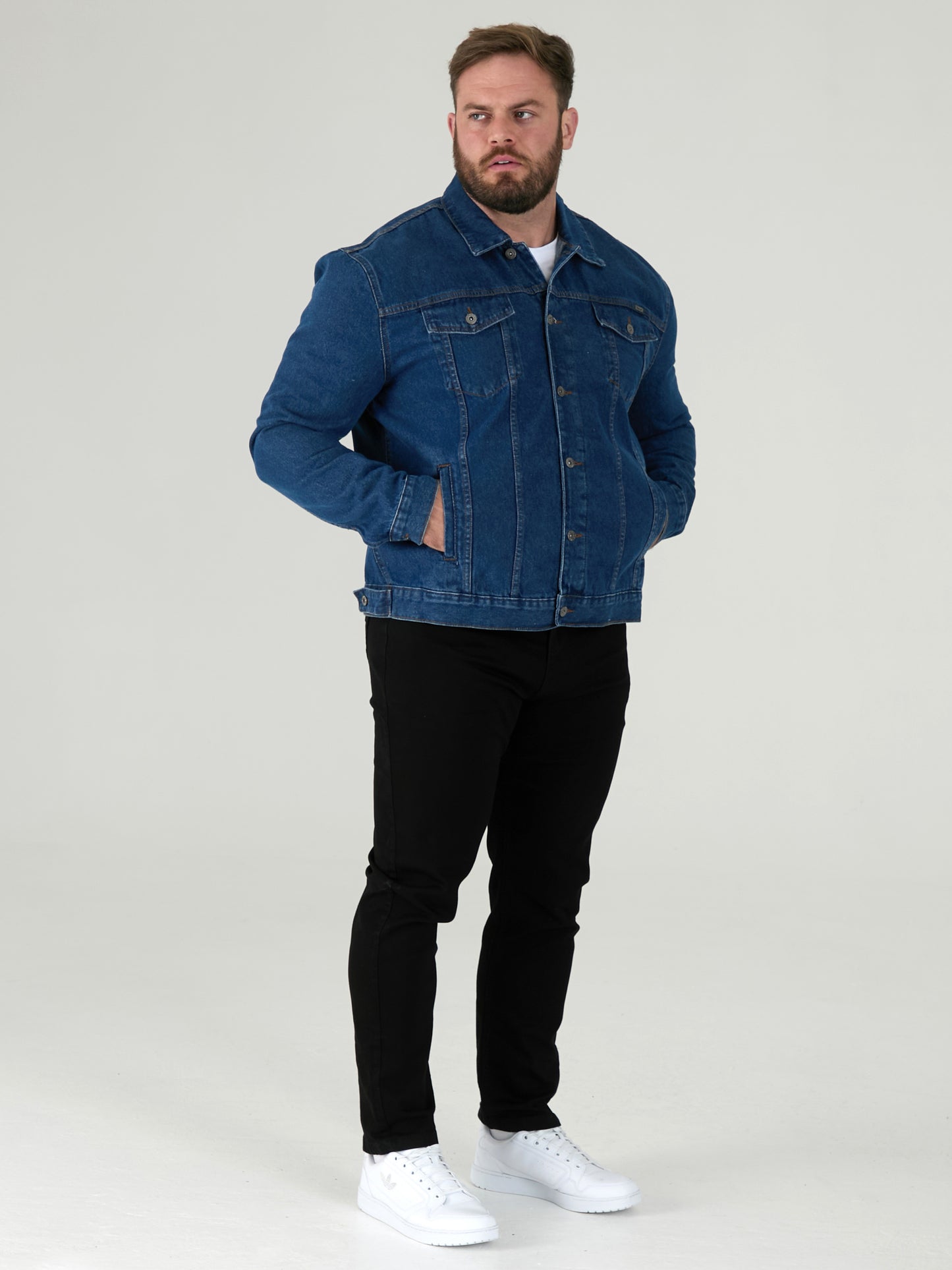 TRUCKER -DUKE Blue Stonewash Western Style Trucker Denim Jacket