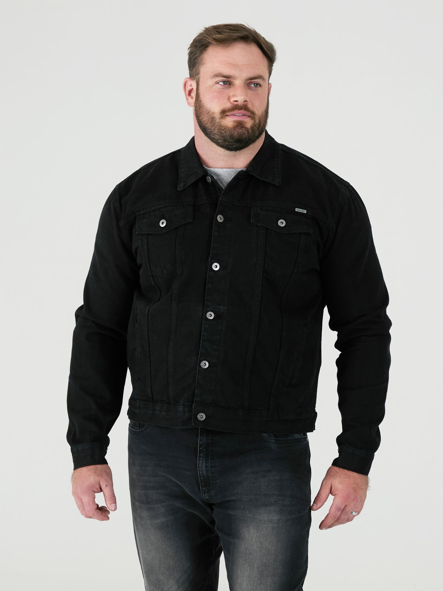 TRUCKER -DUKE Black Western Style Trucker Denim Jacket