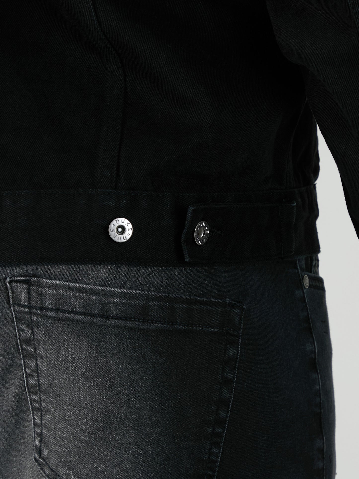 TRUCKER -DUKE Black Western Style Trucker Denim Jacket