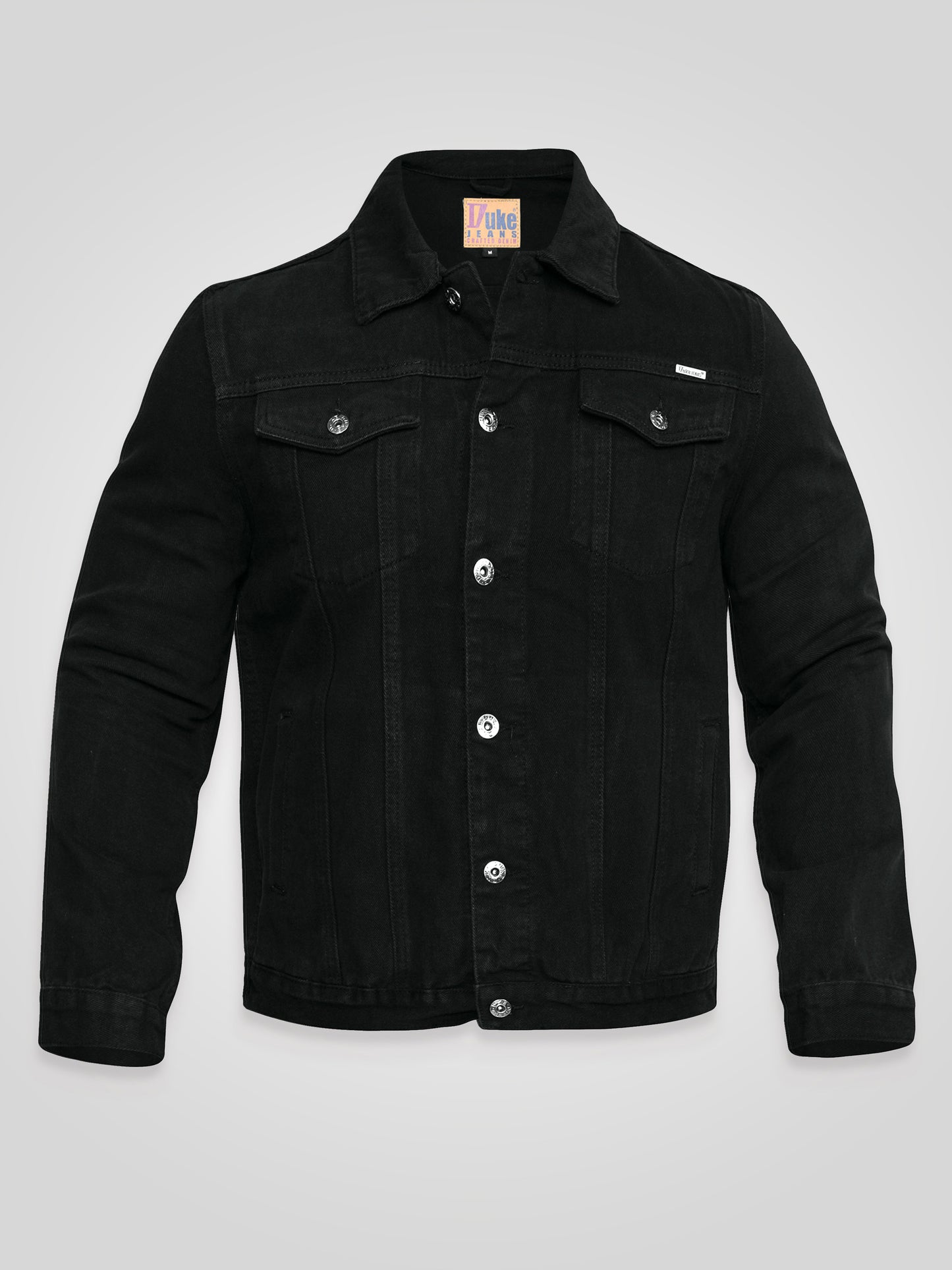 TRUCKER -DUKE Black Western Style Trucker Denim Jacket