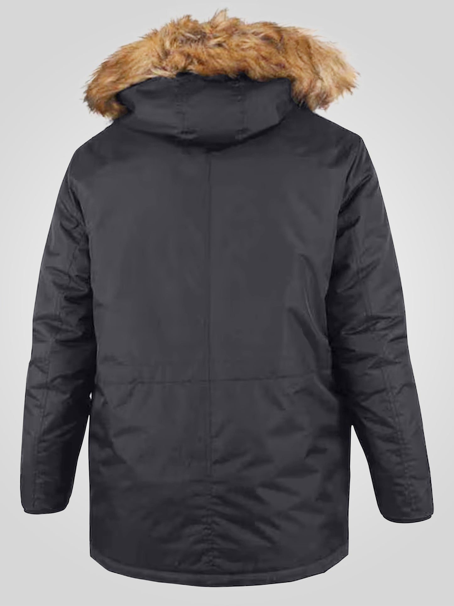 LOVETT -D555 Black Parka Style Jacket with Detachable Fur