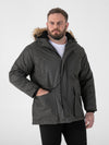 LOVETT -D555 Khaki Green Parka Style Jacket with Detachable Fur