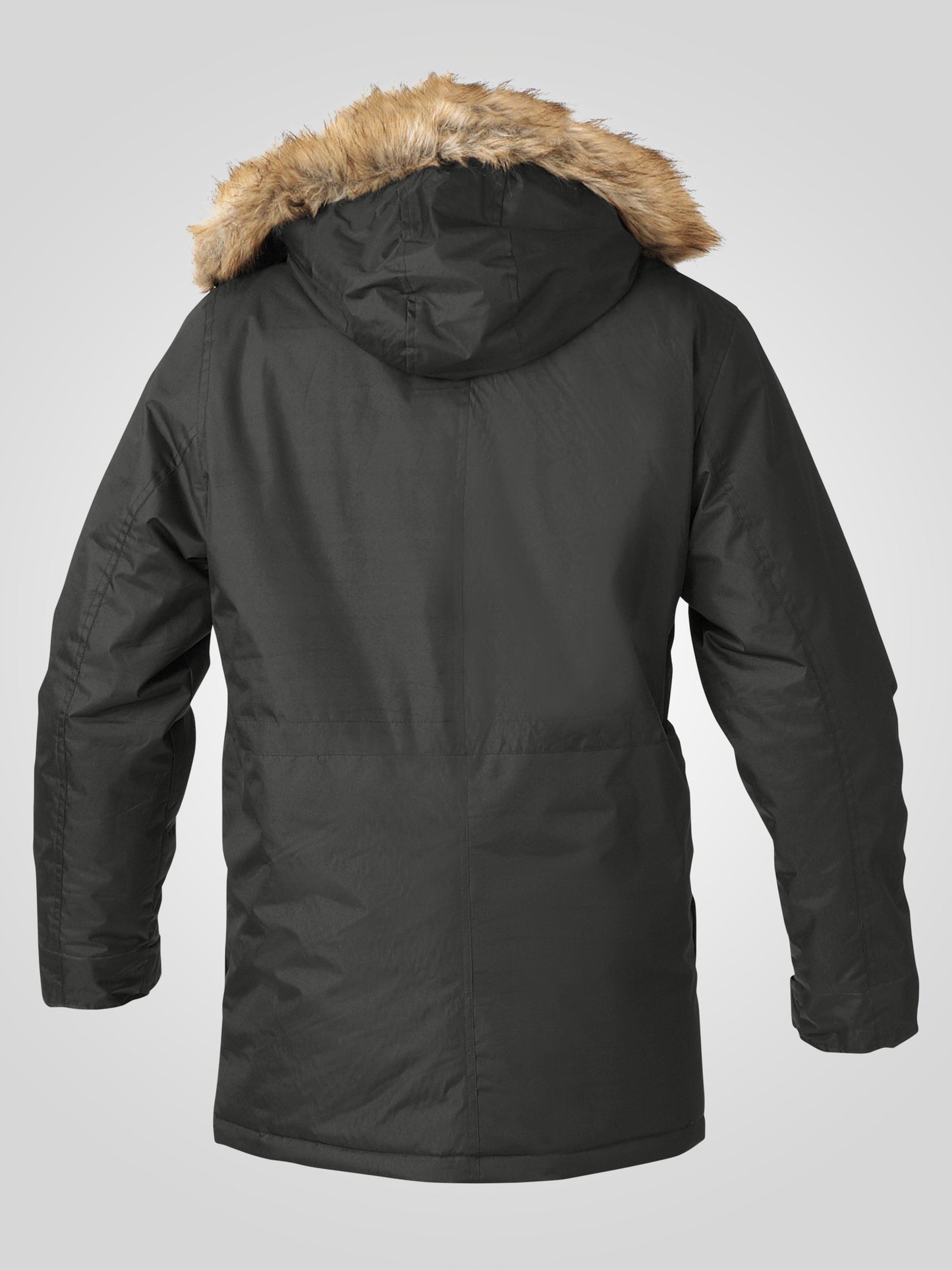 LOVETT -D555 Khaki Green Parka Style Jacket with Detachable Fur