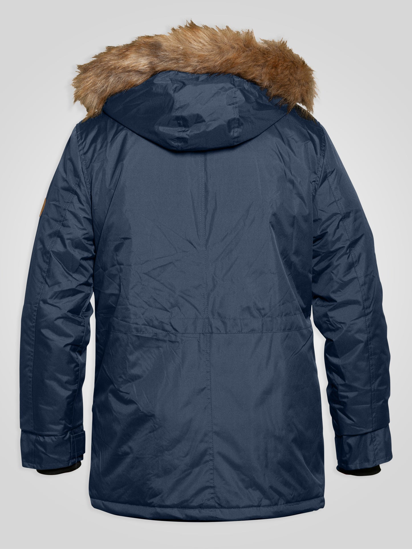 LOVETT -D555 Navy Blue Parka Style Jacket with Detachable Fur