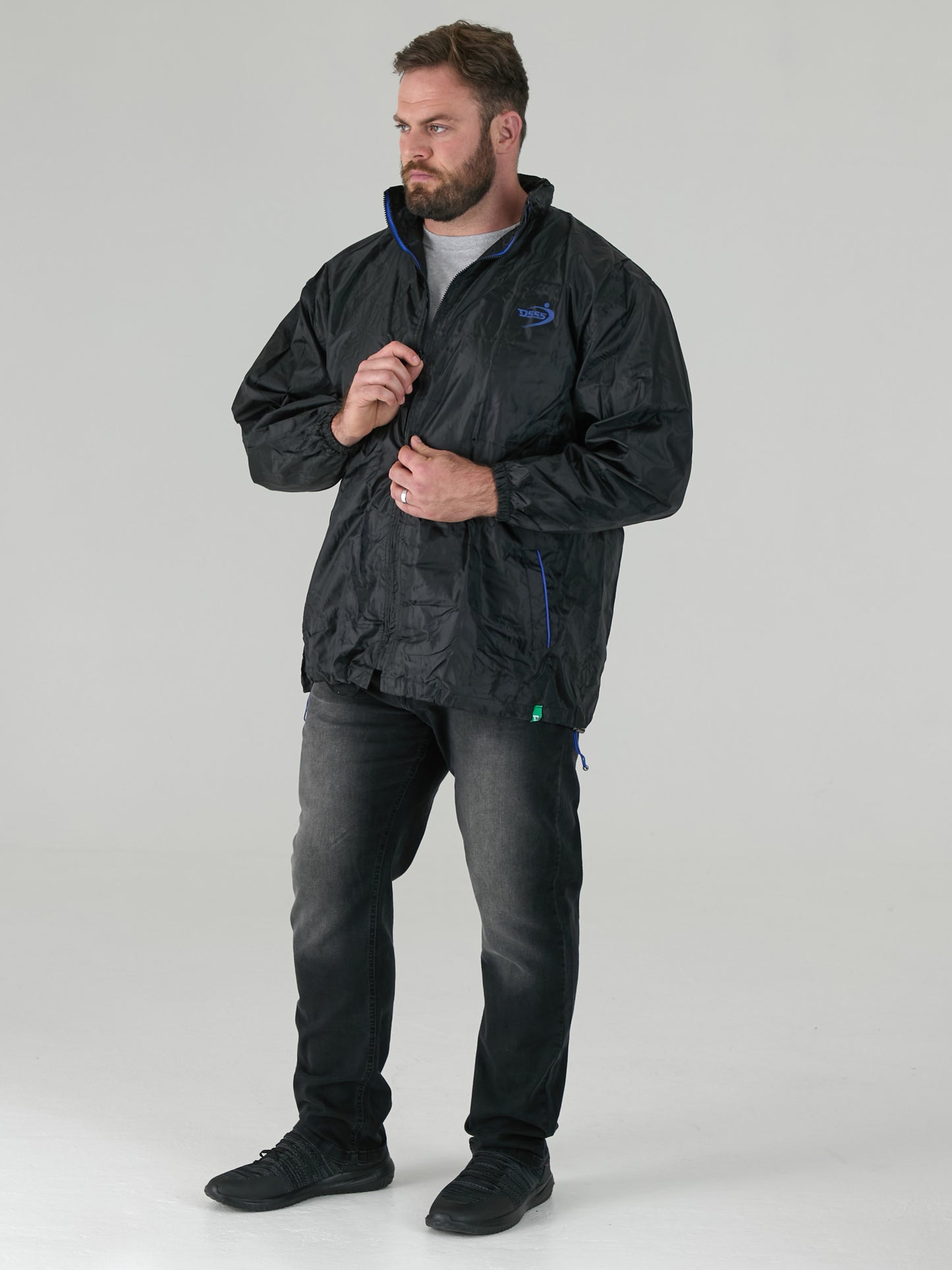 ZAC -D555 Black Pack away Weather Proof Rain Jacket