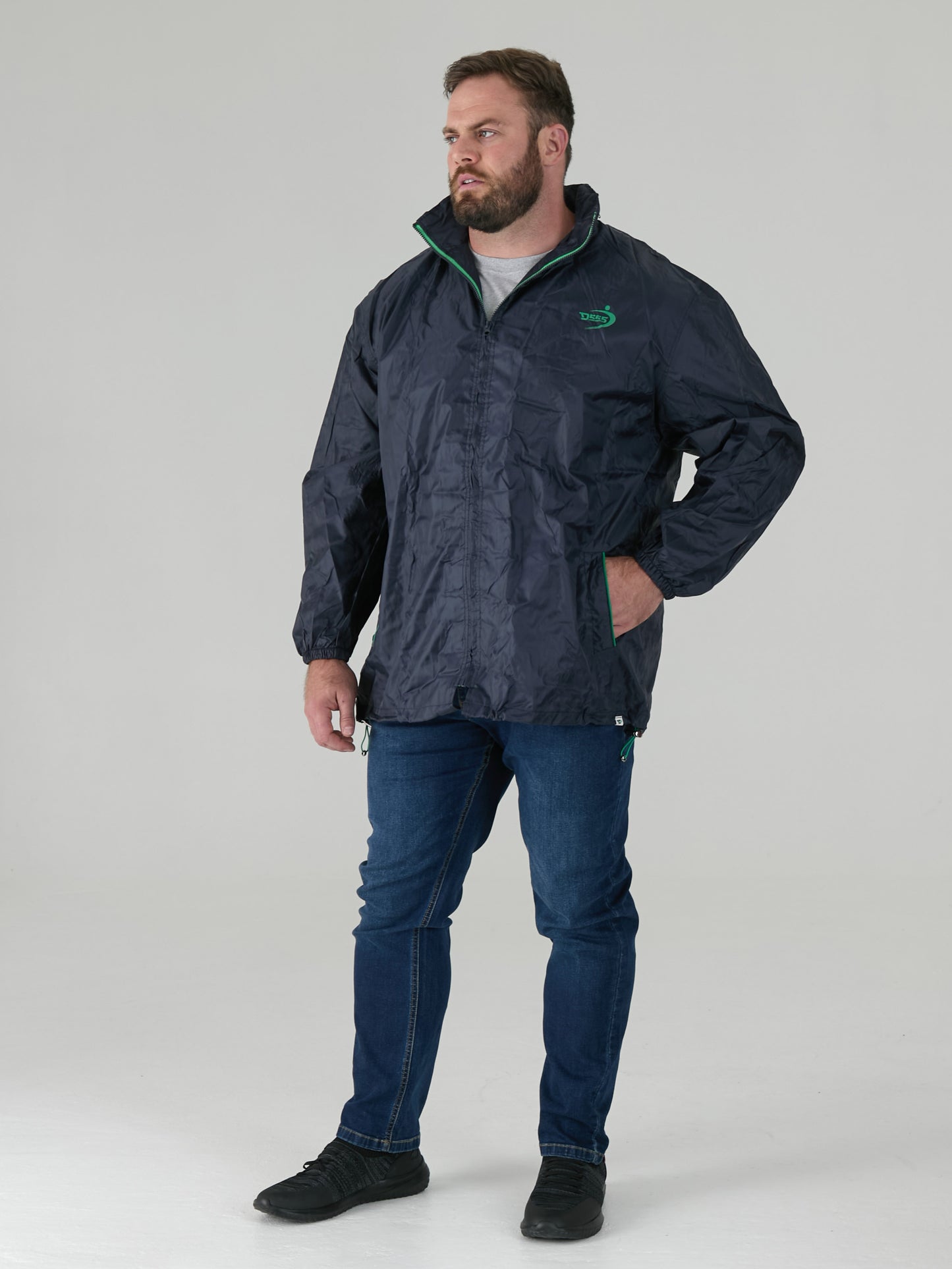 ZAC -D555 Navy Blue Pack away Weather Proof Rain Jacket
