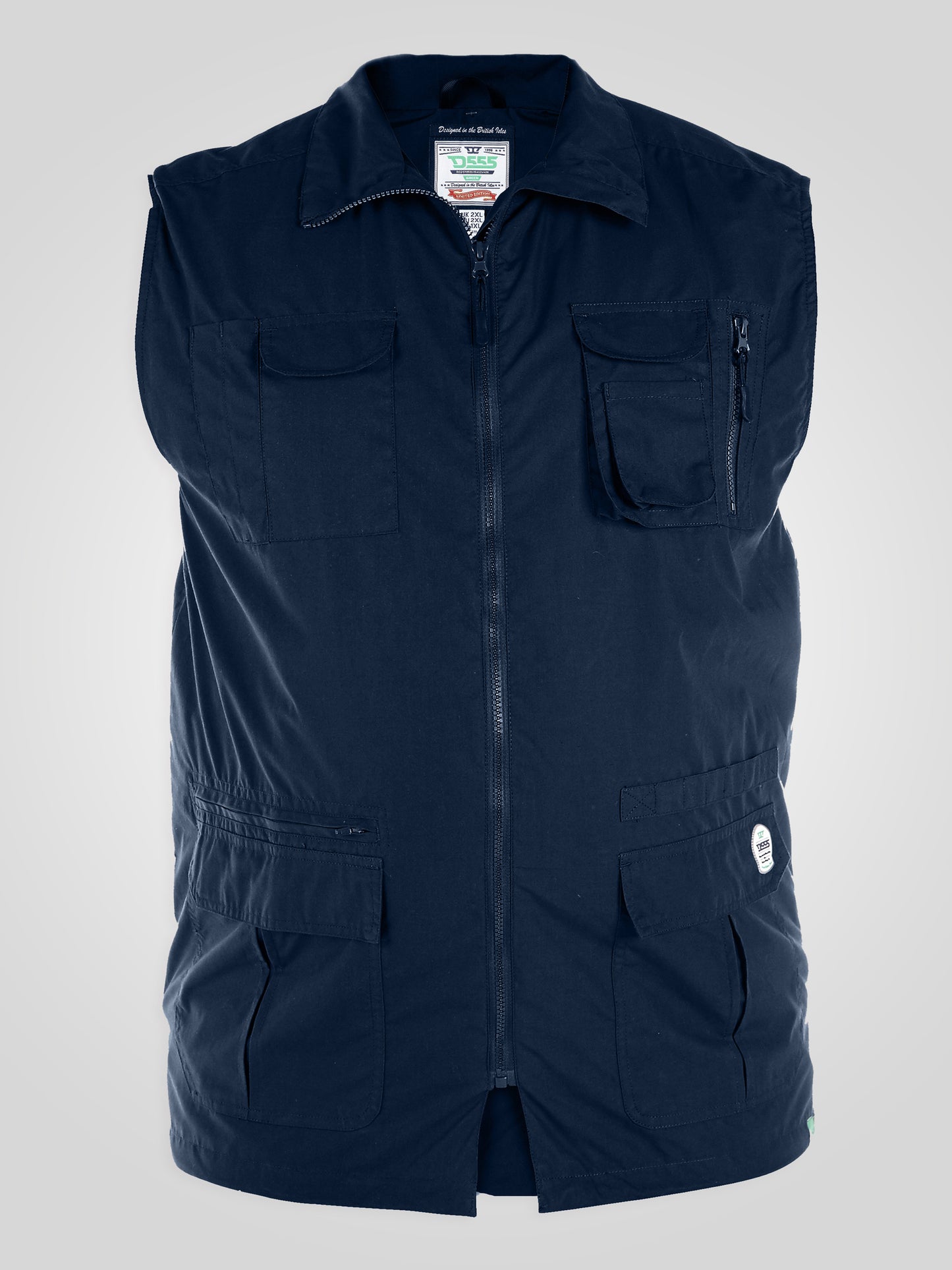 ENZO -D555 Navy Blue Multi Pocket Waistcoat