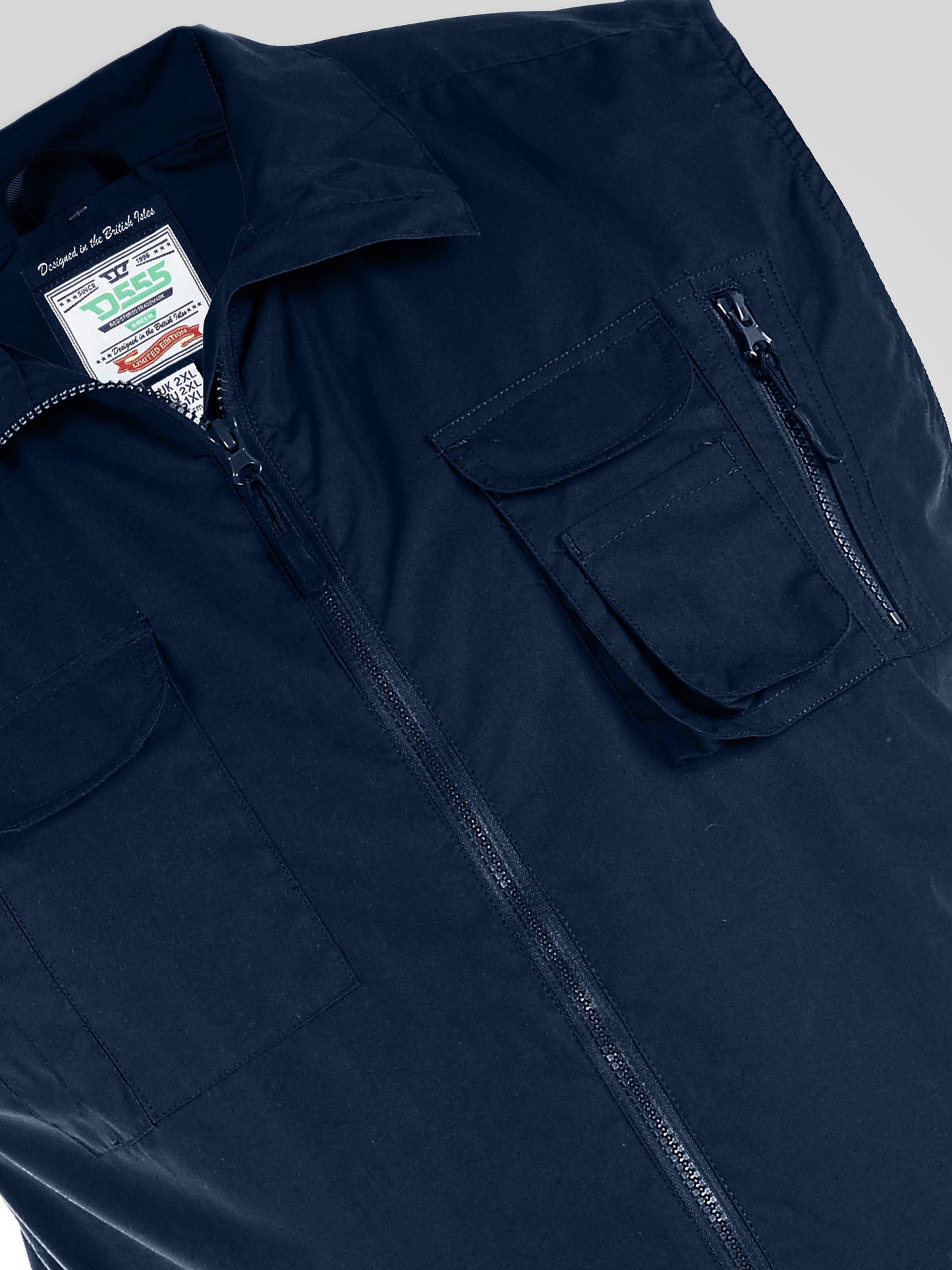 ENZO -D555 Navy Blue Multi Pocket Waistcoat