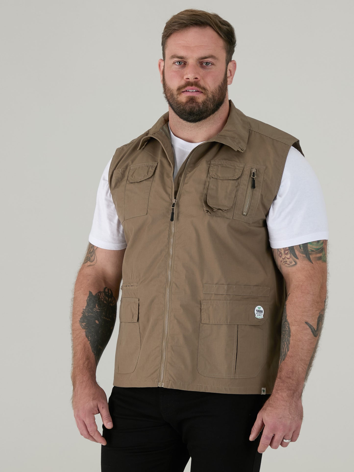 ENZO -D555 Walnut Brown Multi Pocket Waistcoat