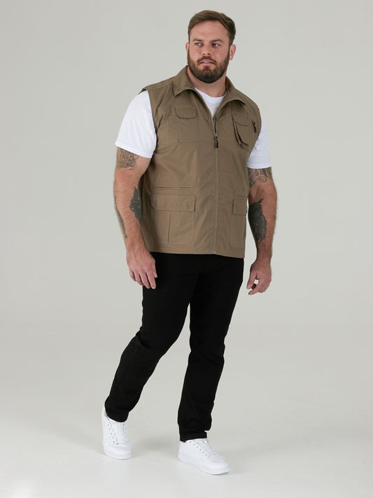 ENZO -D555 Walnut Brown Multi Pocket Waistcoat