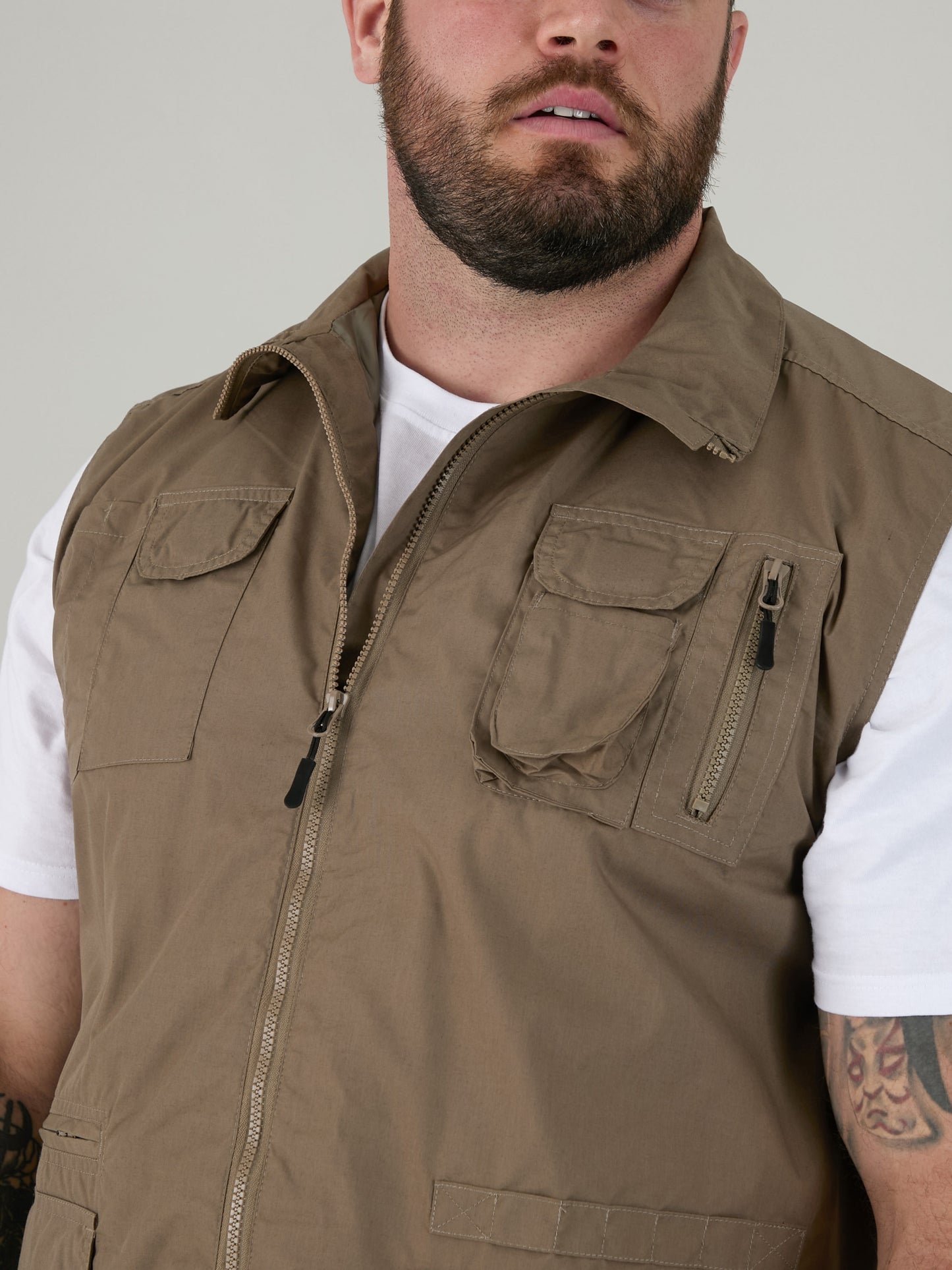 ENZO -D555 Walnut Brown Multi Pocket Waistcoat