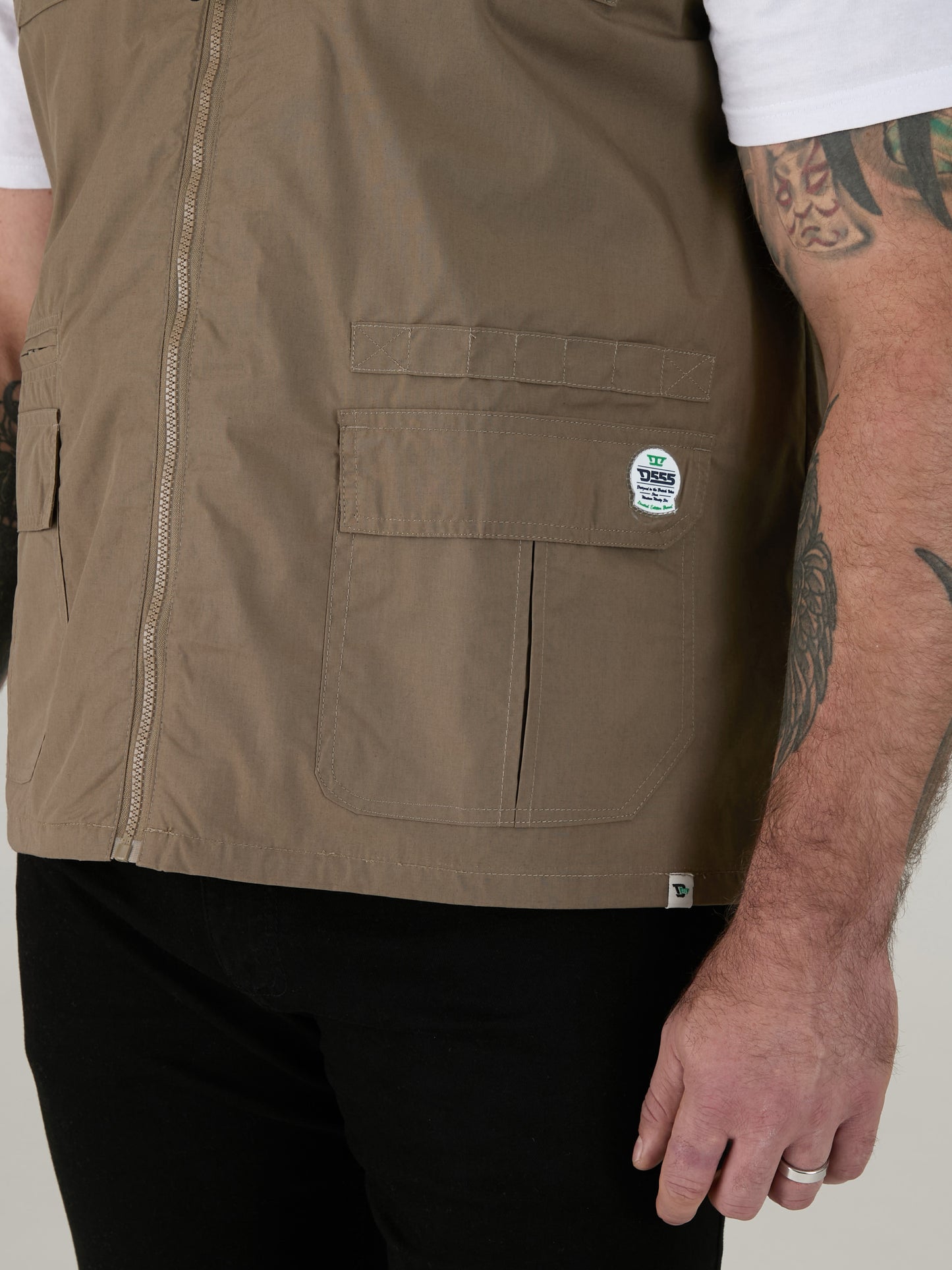 ENZO -D555 Walnut Brown Multi Pocket Waistcoat