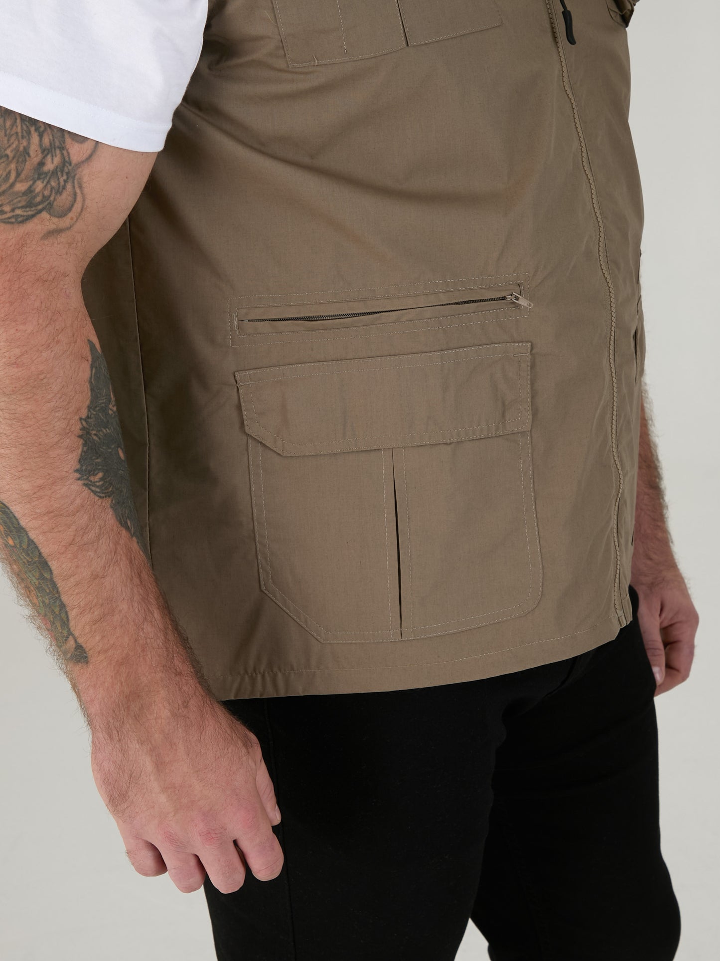 ENZO -D555 Walnut Brown Multi Pocket Waistcoat