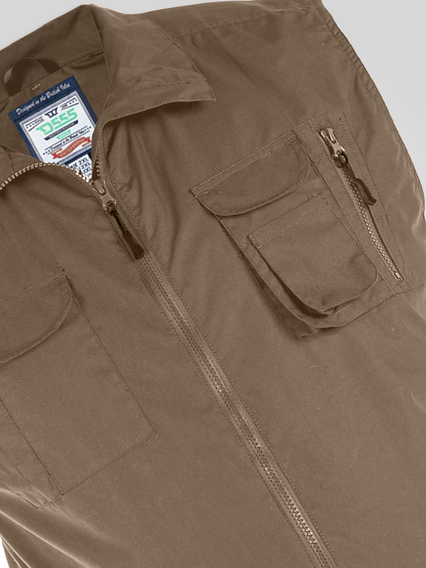 ENZO -D555 Walnut Brown Multi Pocket Waistcoat