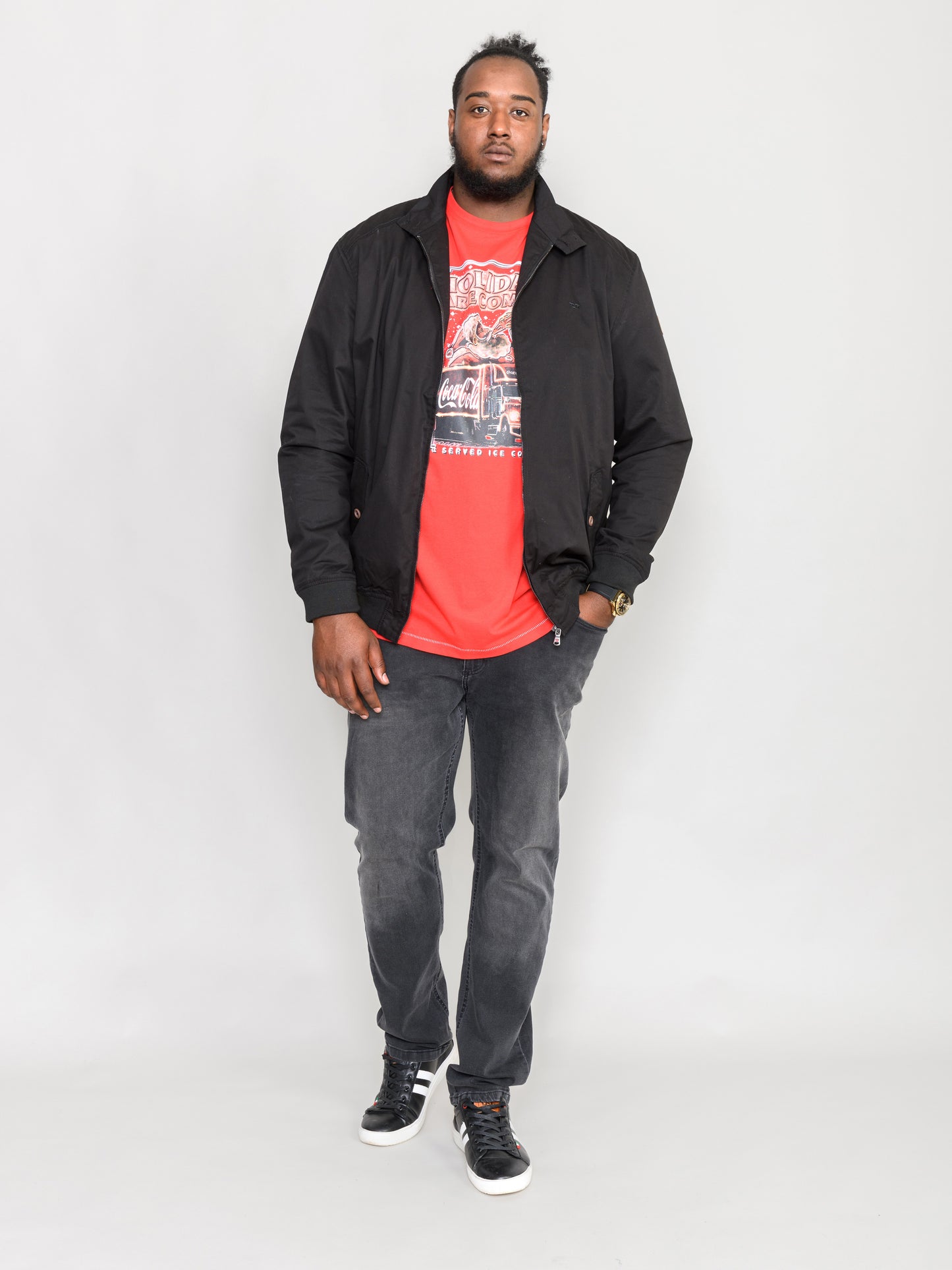 WINDSOR -D555 Black Cotton Harrington Jacket