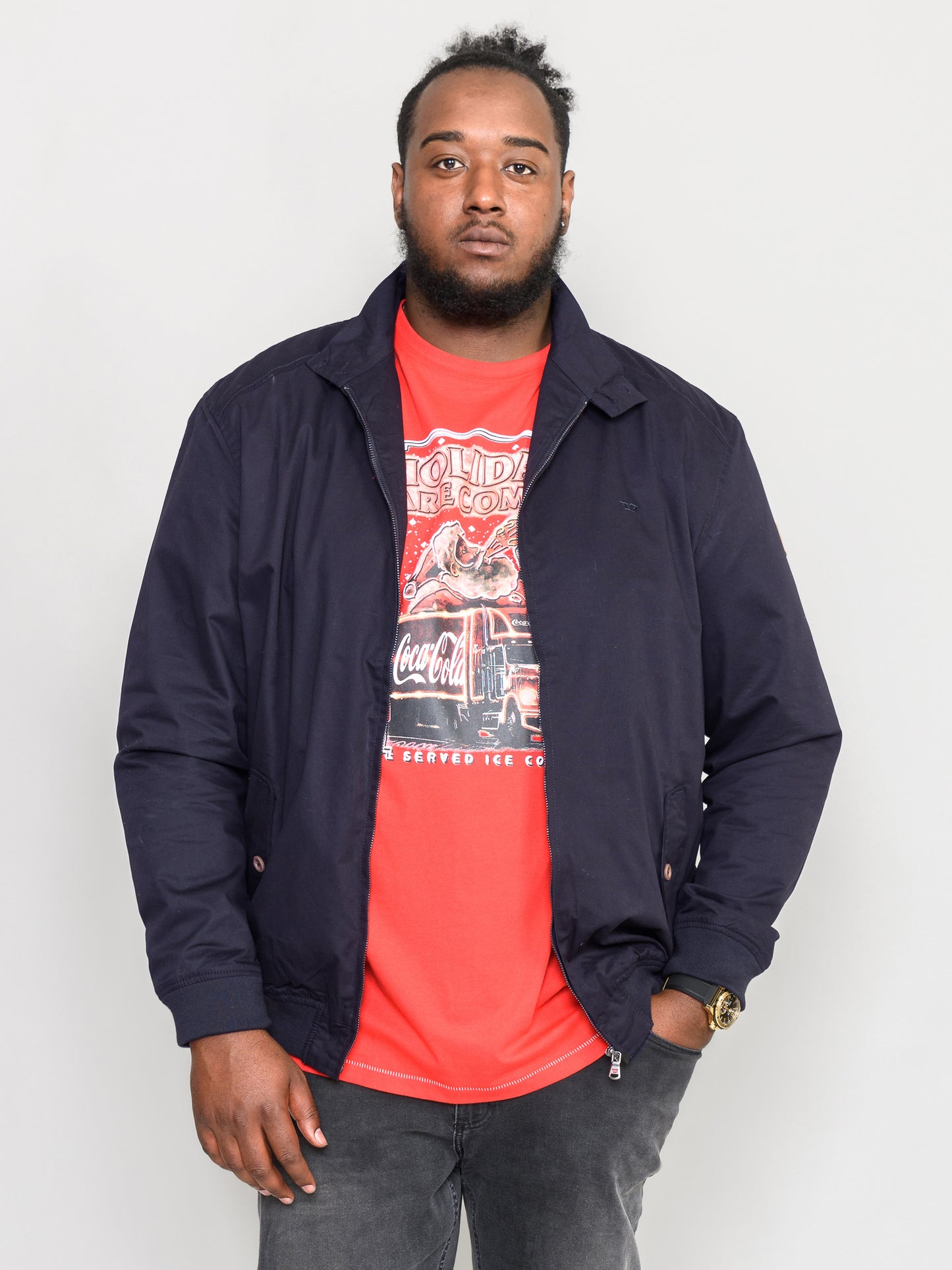 WINDSOR -D555 Navy Blue Cotton Harrington Jacket