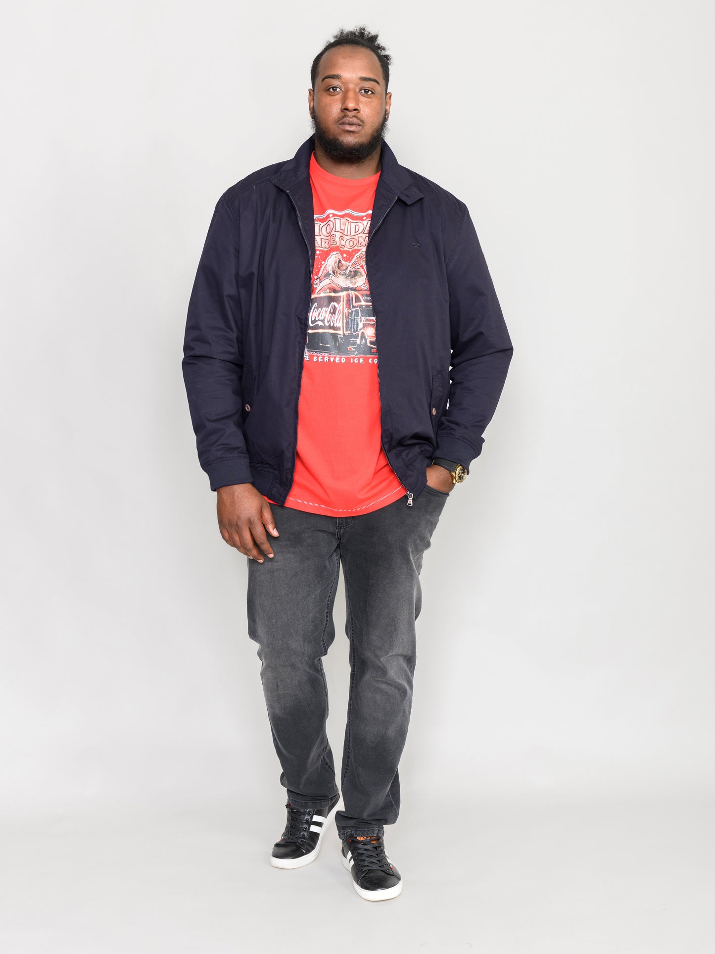 WINDSOR -D555 Navy Blue Cotton Harrington Jacket