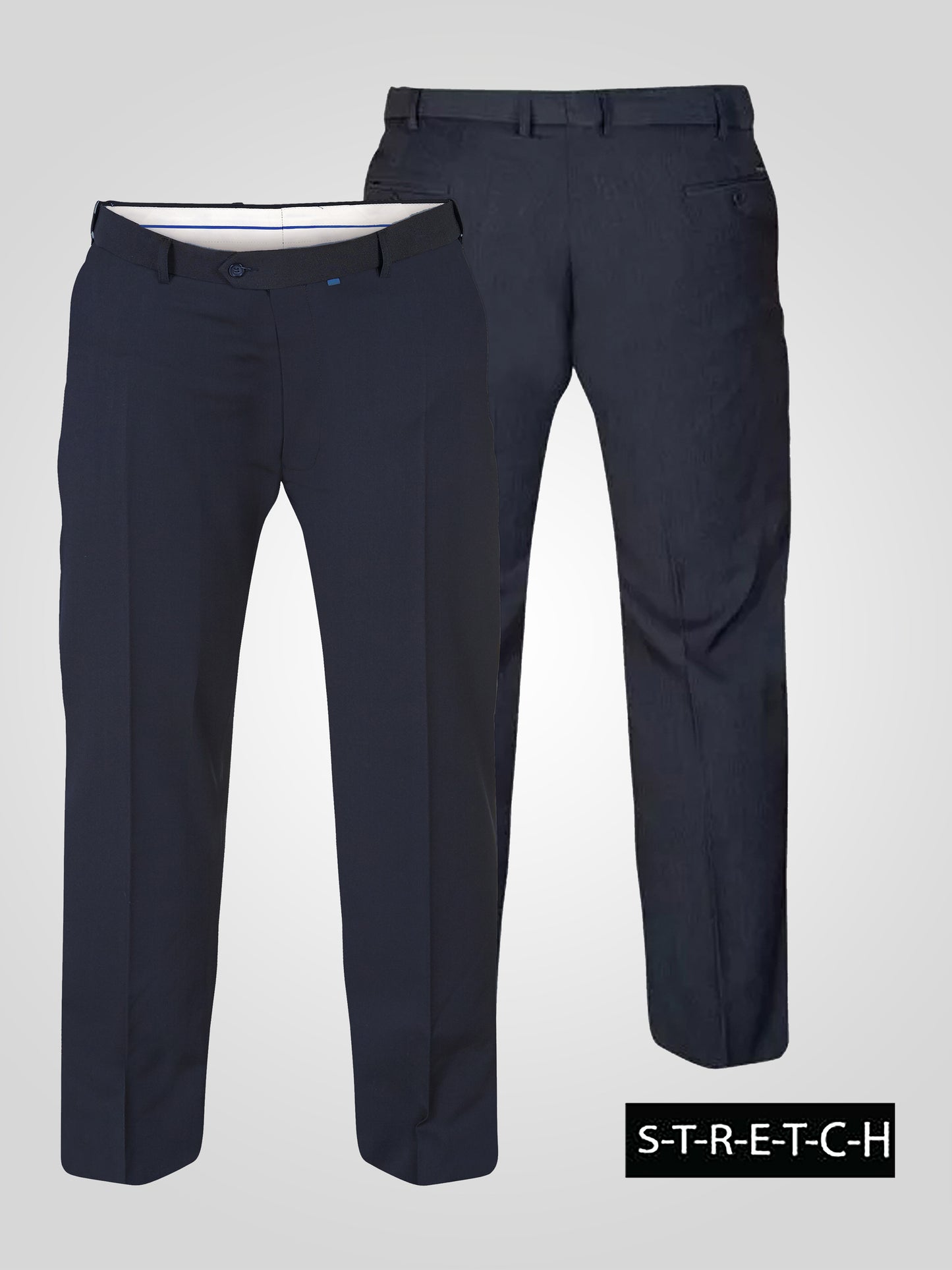 SUPREME -D555 Navy Blue Stretch Trouser with Xtenda Waist