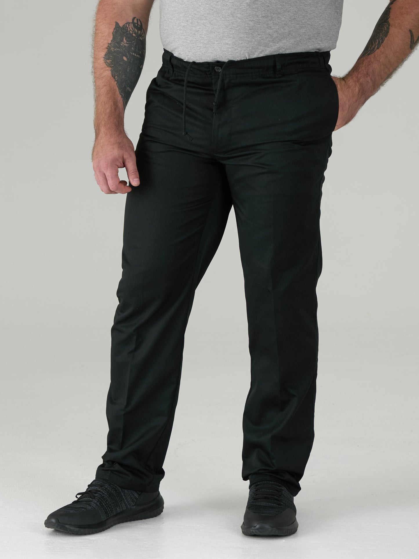 BASILIO -D555 Black Full Elastic Waist Rugby Trouser