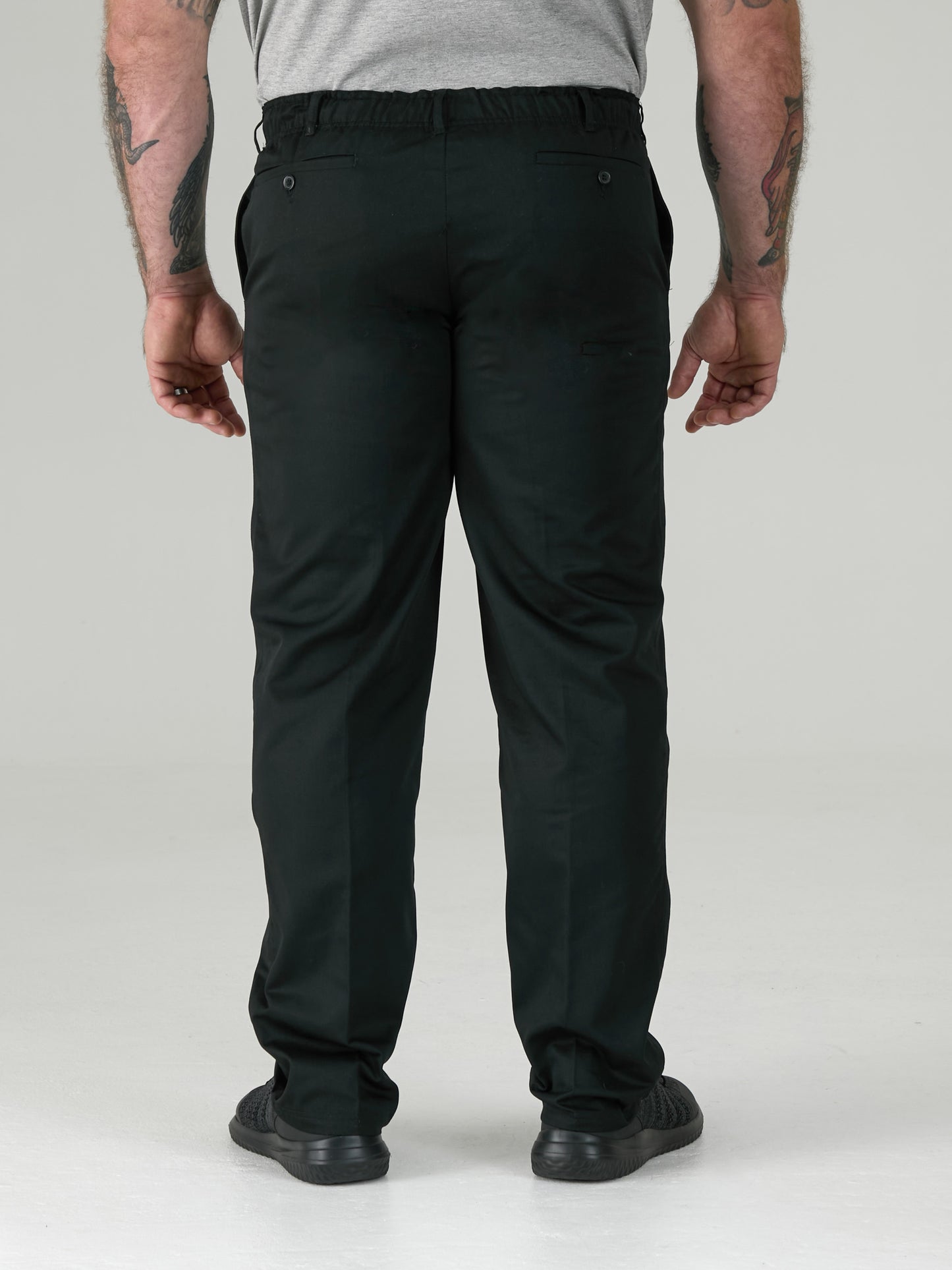 BASILIO -D555 Black Full Elastic Waist Rugby Trouser