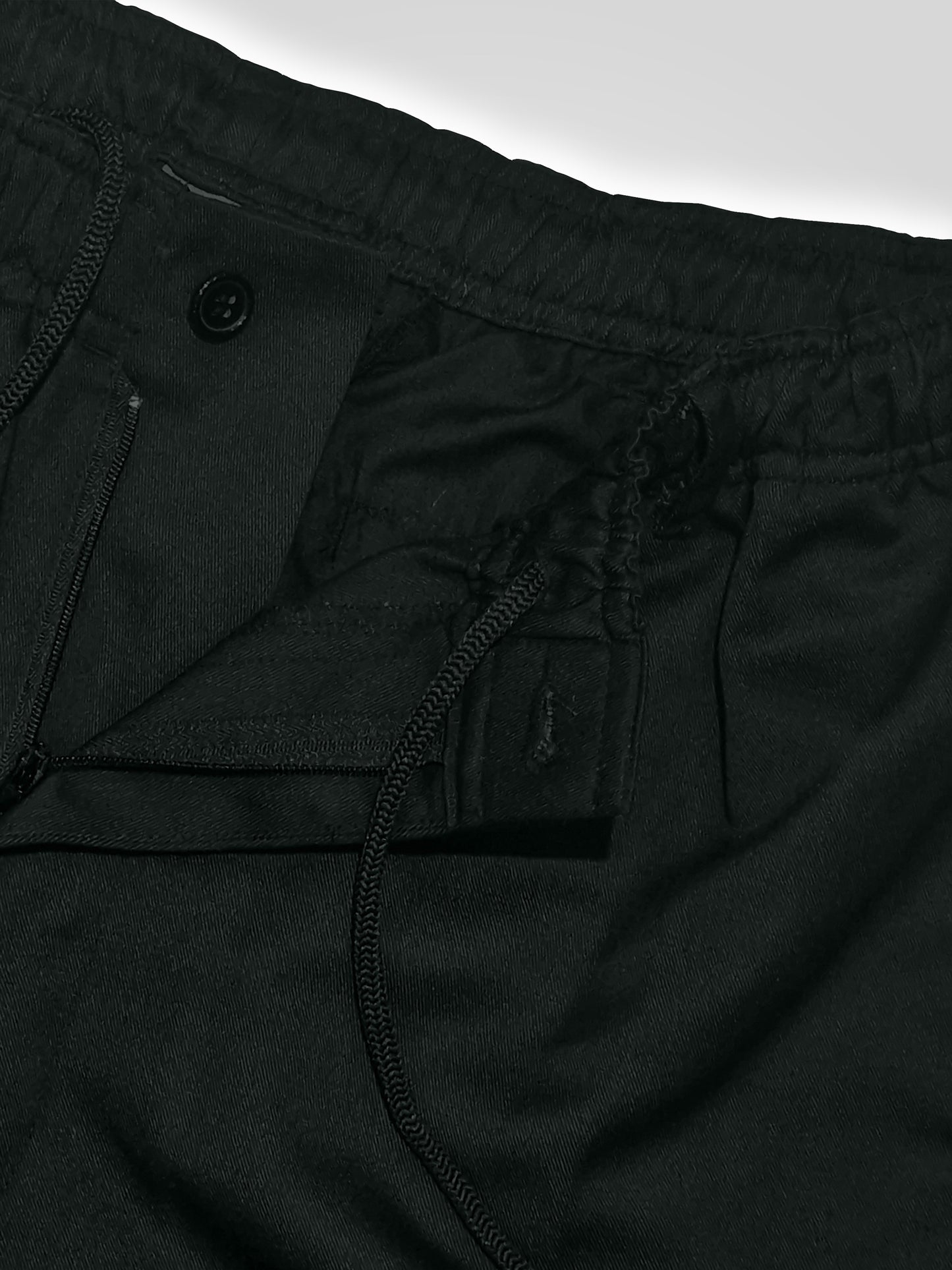 BASILIO -D555 Black Full Elastic Waist Rugby Trouser