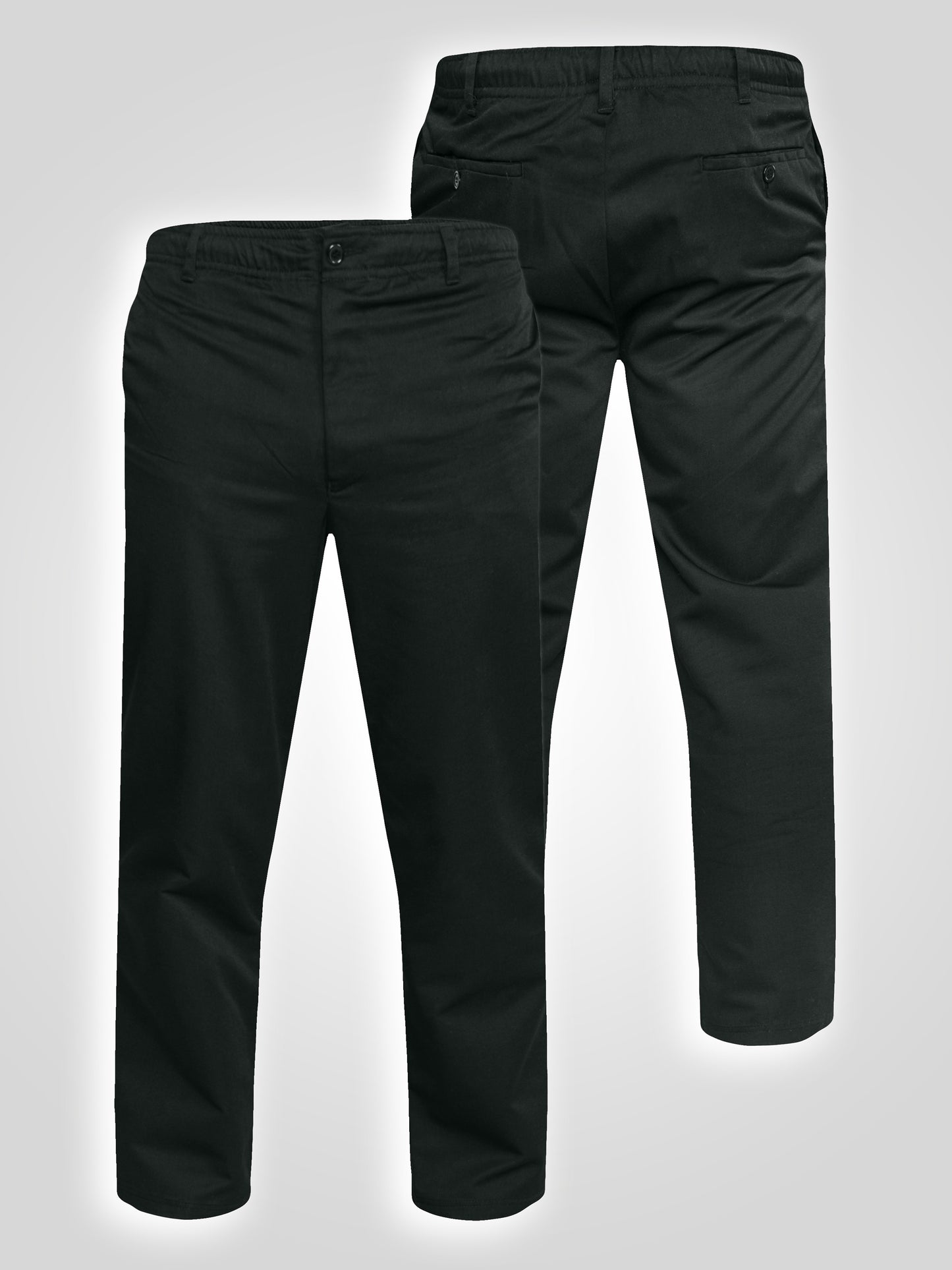 BASILIO -D555 Black Full Elastic Waist Rugby Trouser