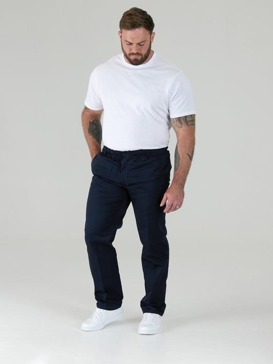 BASILIO -D555 Navy Blue Full Elastic Waist Rugby Trouser