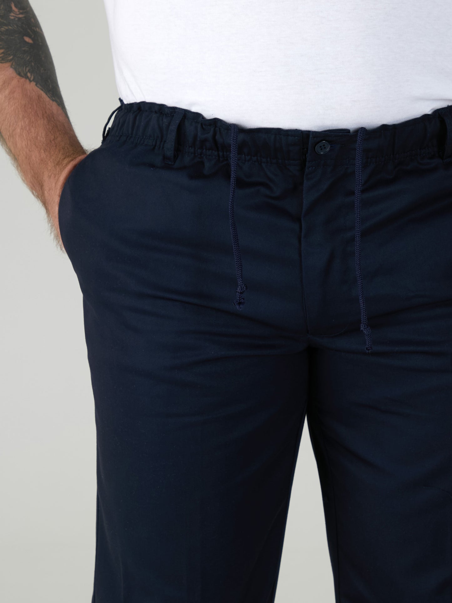 BASILIO -D555 Navy Blue Full Elastic Waist Rugby Trouser