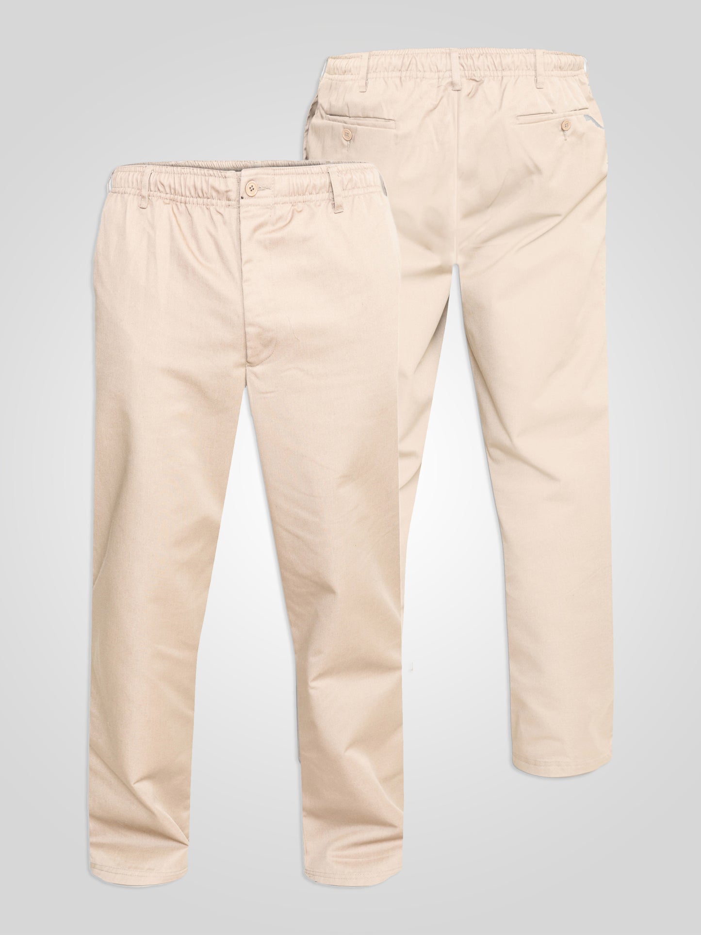 BASILIO -D555 Stone Full Elastic Waist Rugby Trouser