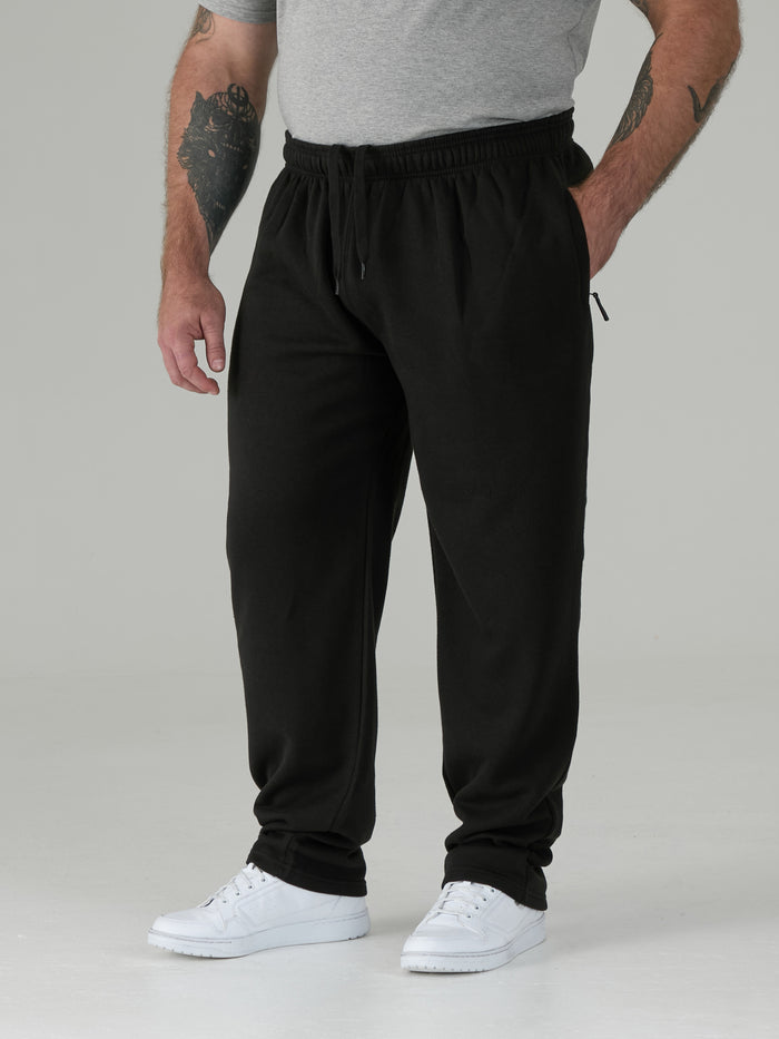 ALBERT -D555 Black Jogging Bottom with Open Hem and Zipper Pockets