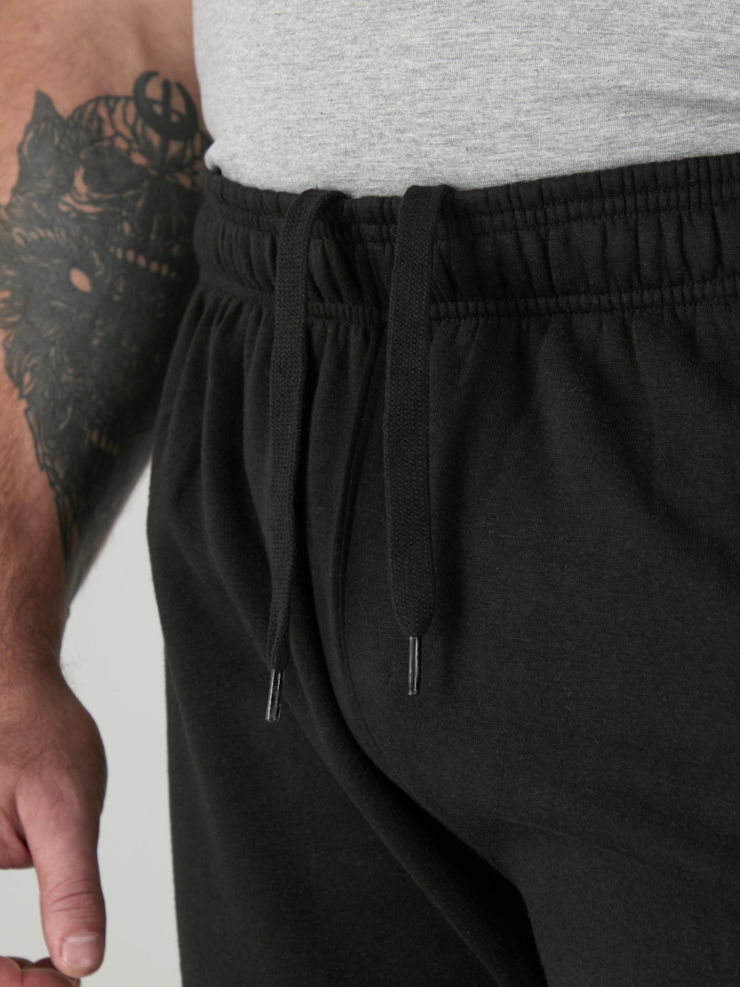 ALBERT -D555 Black Jogging Bottom with Open Hem and Zipper Pockets