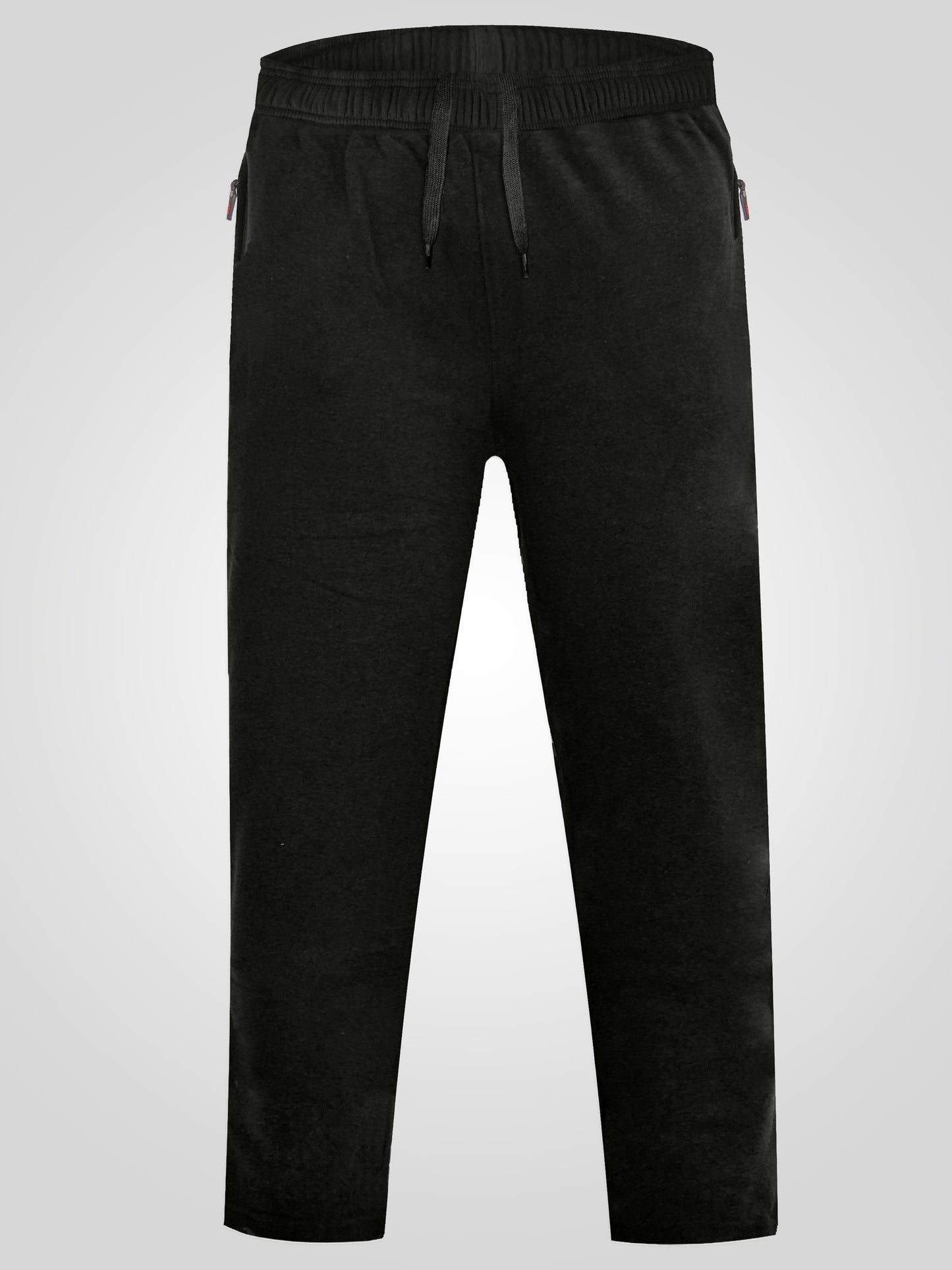 ALBERT -D555 Black Jogging Bottom with Open Hem and Zipper Pockets