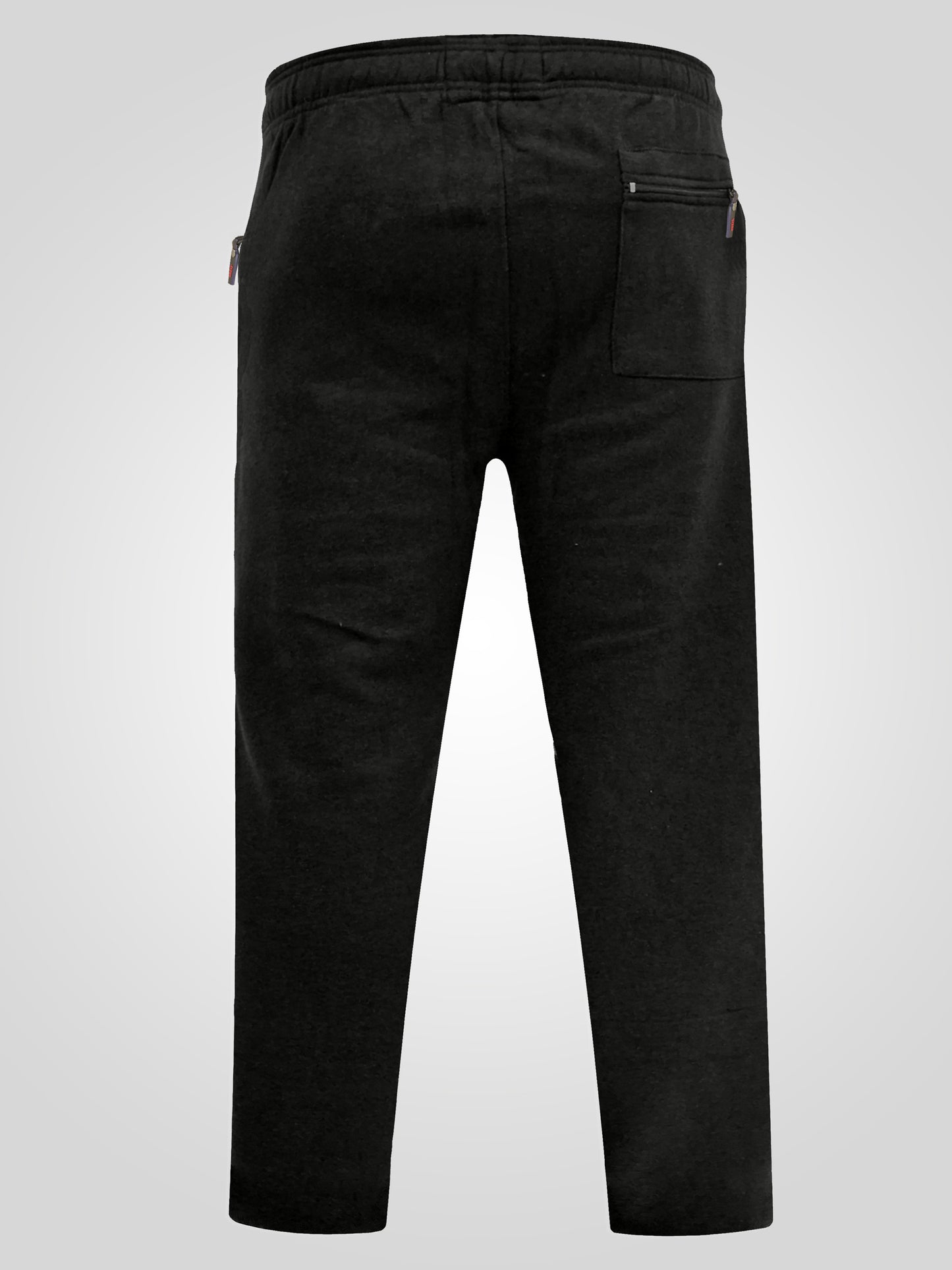ALBERT -D555 Black Jogging Bottom with Open Hem and Zipper Pockets
