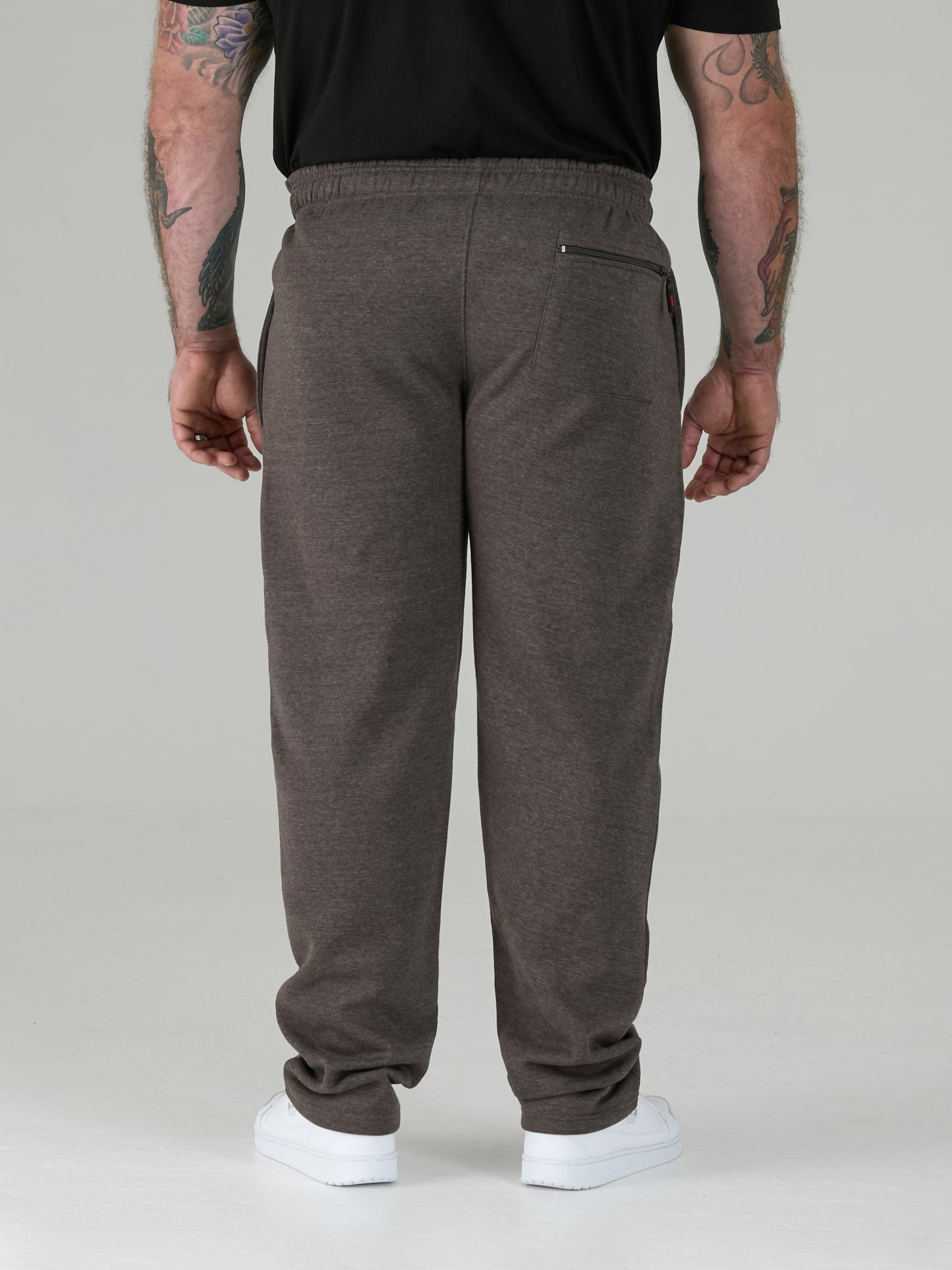 ALBERT -D555 Grey Jogging Bottom with Open Hem and Zipper Pockets