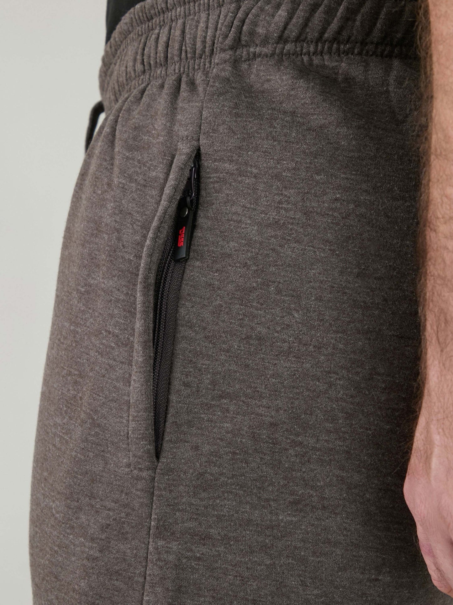 ALBERT -D555 Grey Jogging Bottom with Open Hem and Zipper Pockets