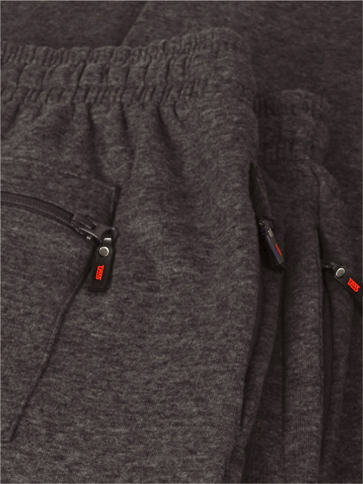 ALBERT -D555 Grey Jogging Bottom with Open Hem and Zipper Pockets