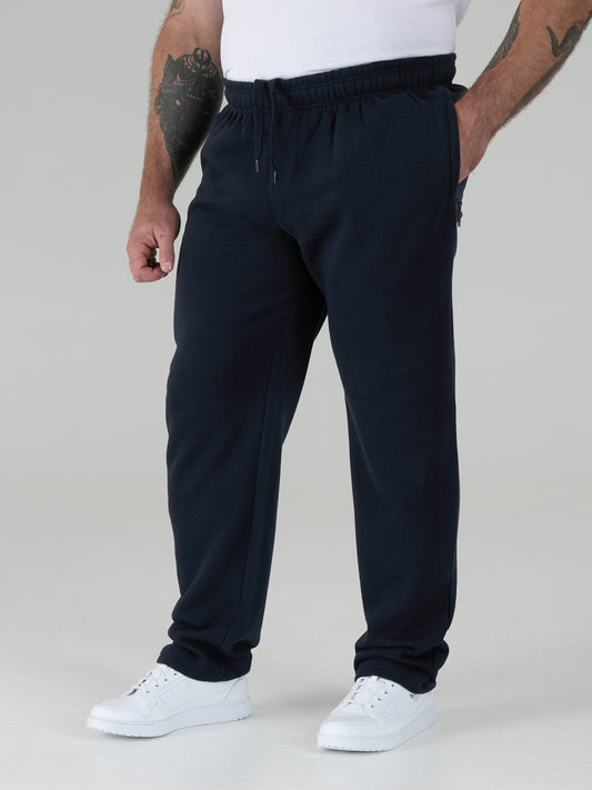 ALBERT -D555 Navy Blue Jogging Bottom with Open Hem and Zipper Pockets