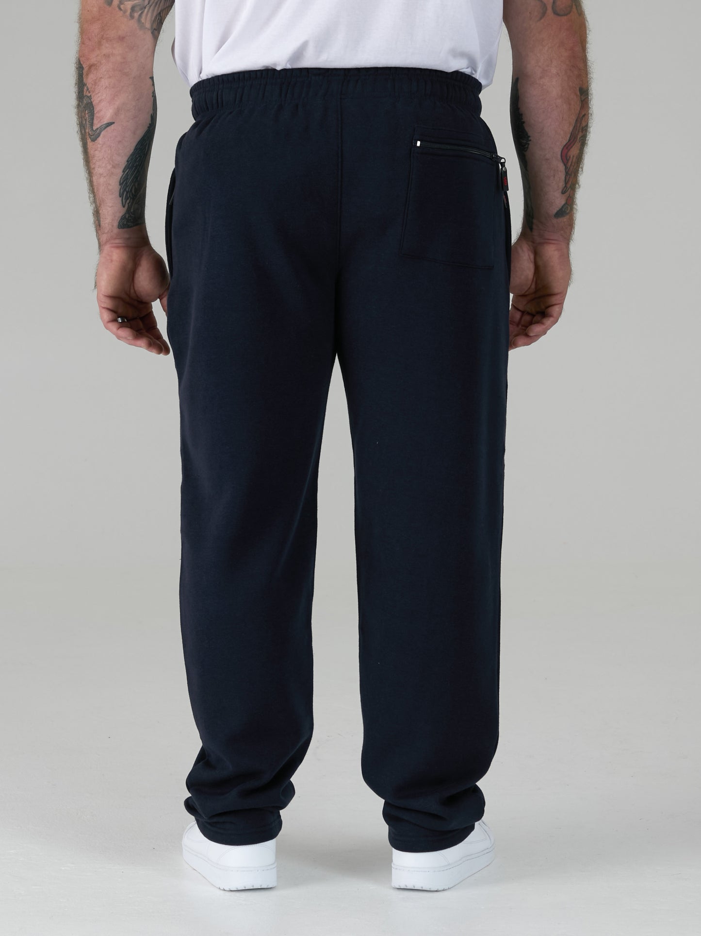 ALBERT -D555 Navy Blue Jogging Bottom with Open Hem and Zipper Pockets