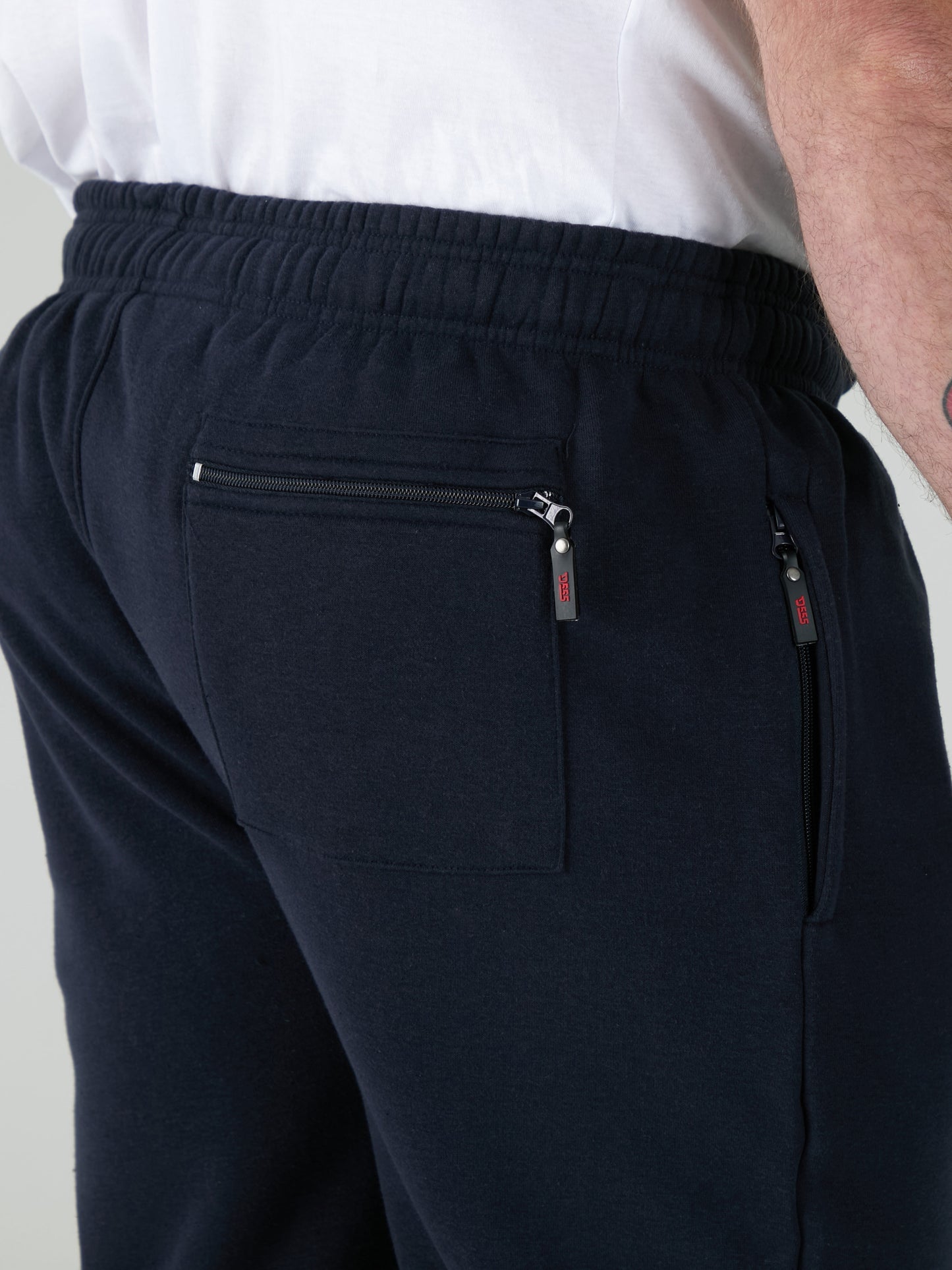 ALBERT -D555 Navy Blue Jogging Bottom with Open Hem and Zipper Pockets